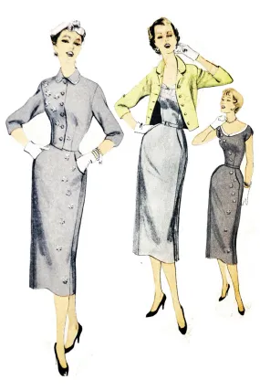 Advance 6802 Vintage Sewing Pattern Howard Greer Dress 36B