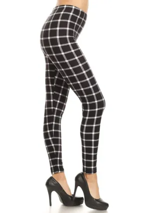 Black White Shepherd Check Leggings