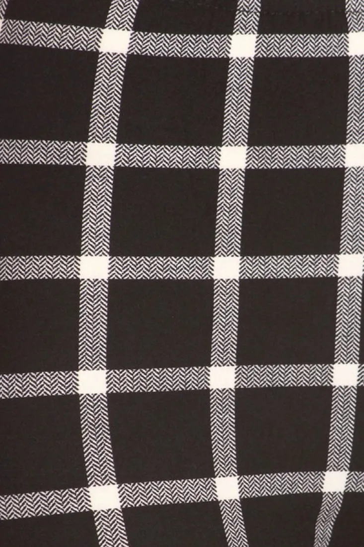 Black White Shepherd Check Leggings