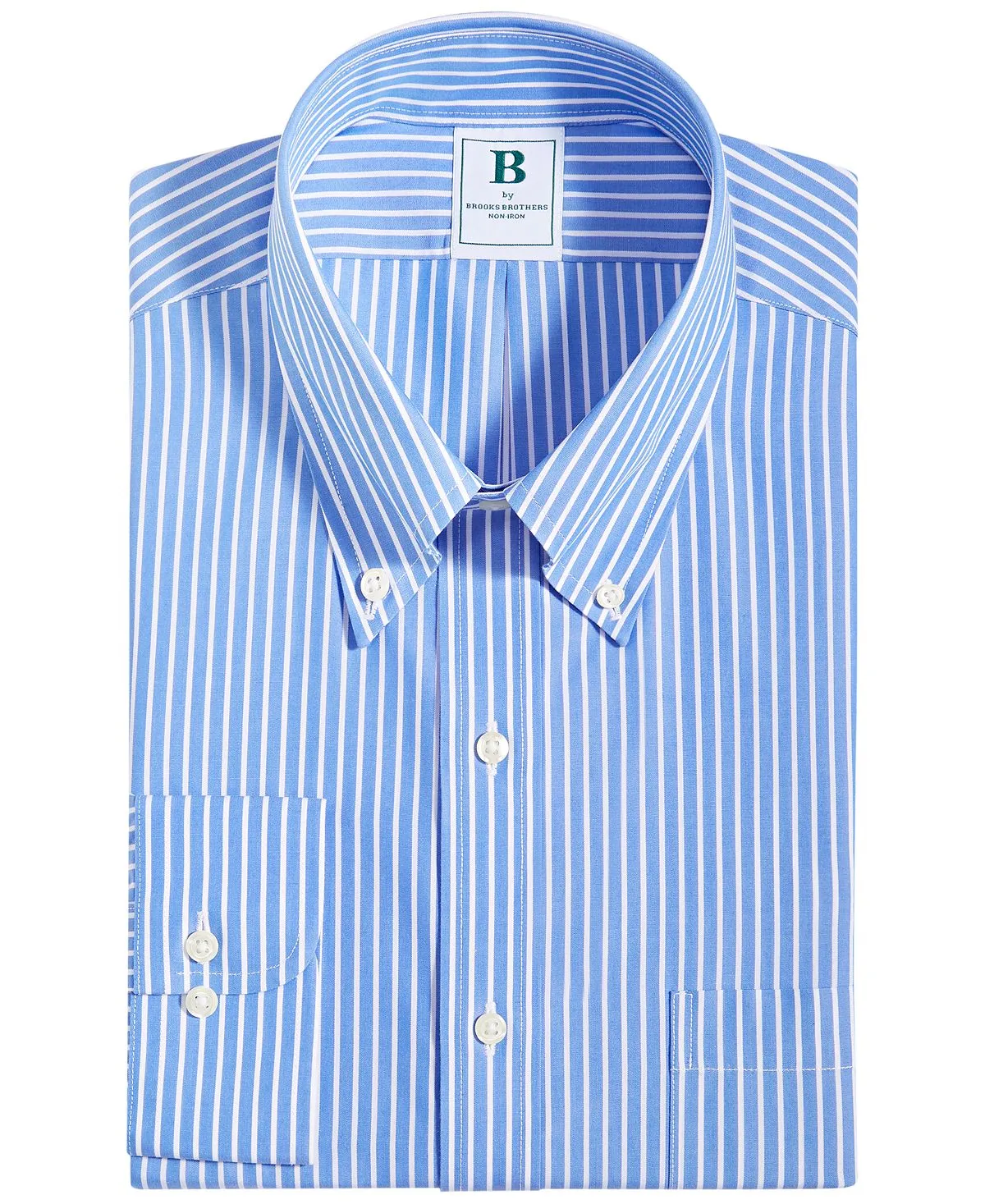 Brooks Brothers Men's Iron-On Pinstripe Regular Fit Dress Shirt
