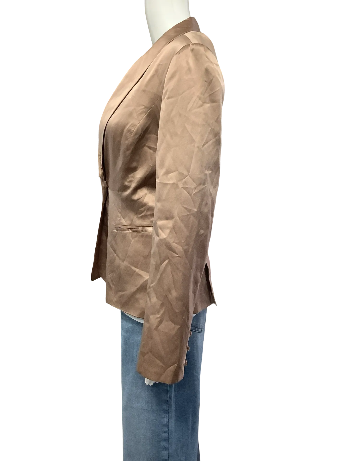 Cami NYC Jacket Satin Tuxedo Collar Neutral Size: S