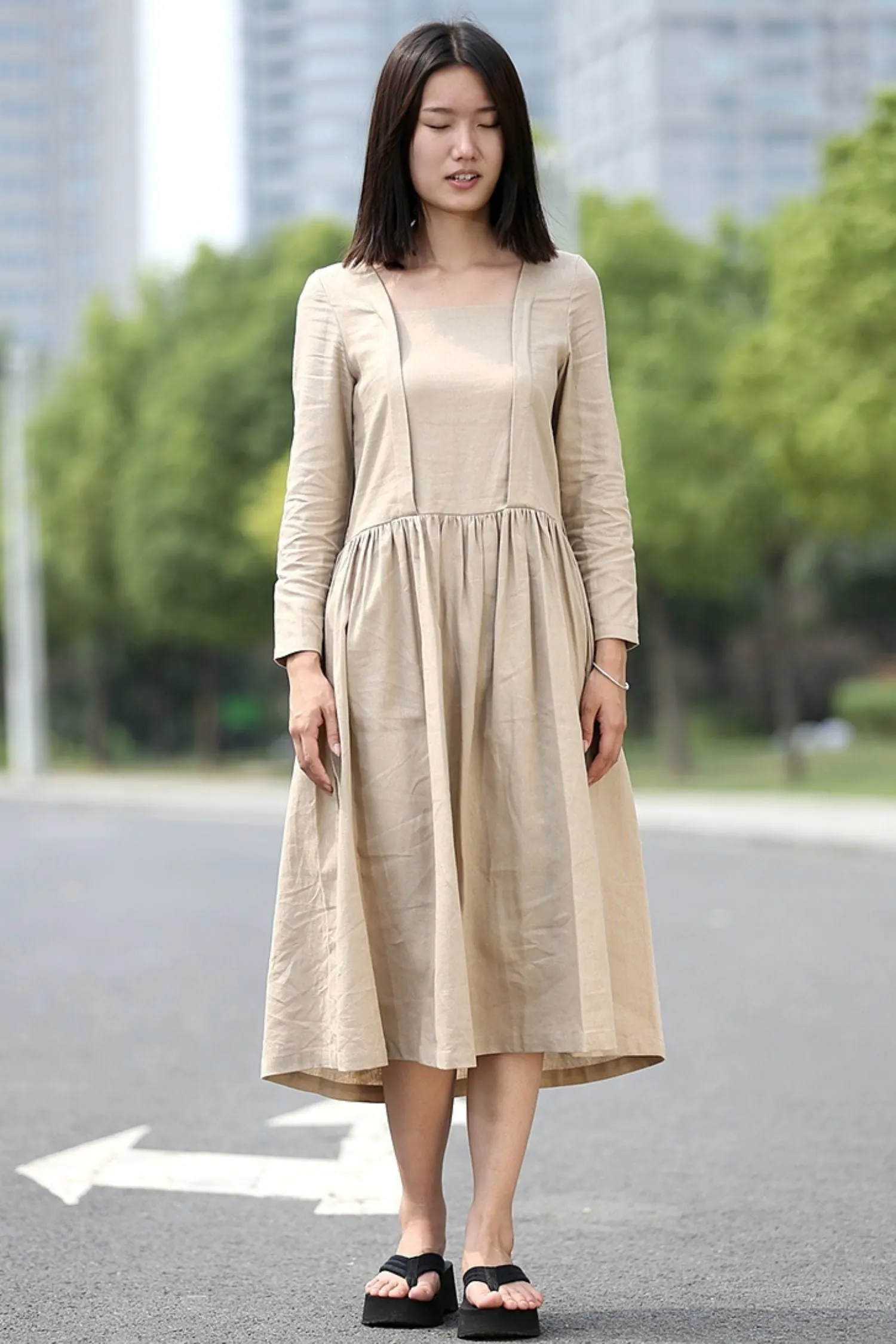 Casual Comfortable Loose-Fitting Women's Day Dress C269