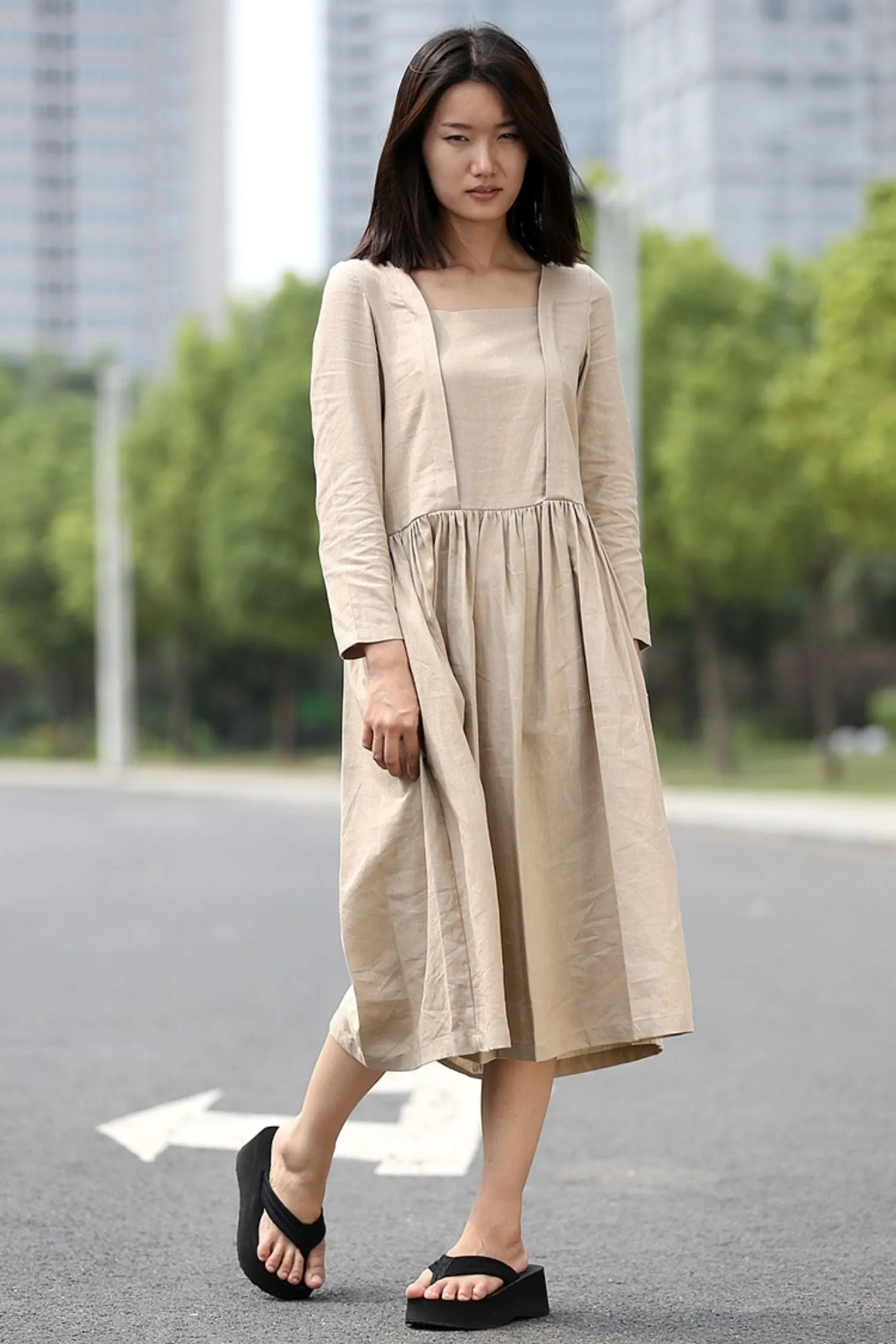 Casual Comfortable Loose-Fitting Women's Day Dress C269