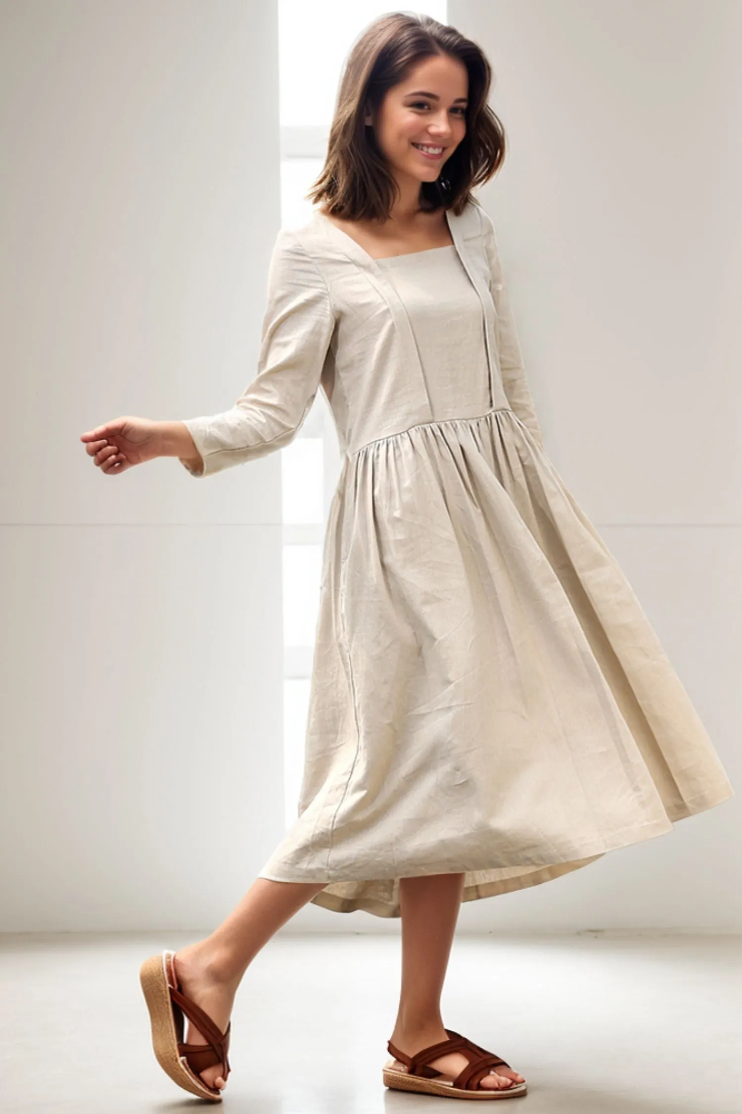 Casual Comfortable Loose-Fitting Women's Day Dress C269