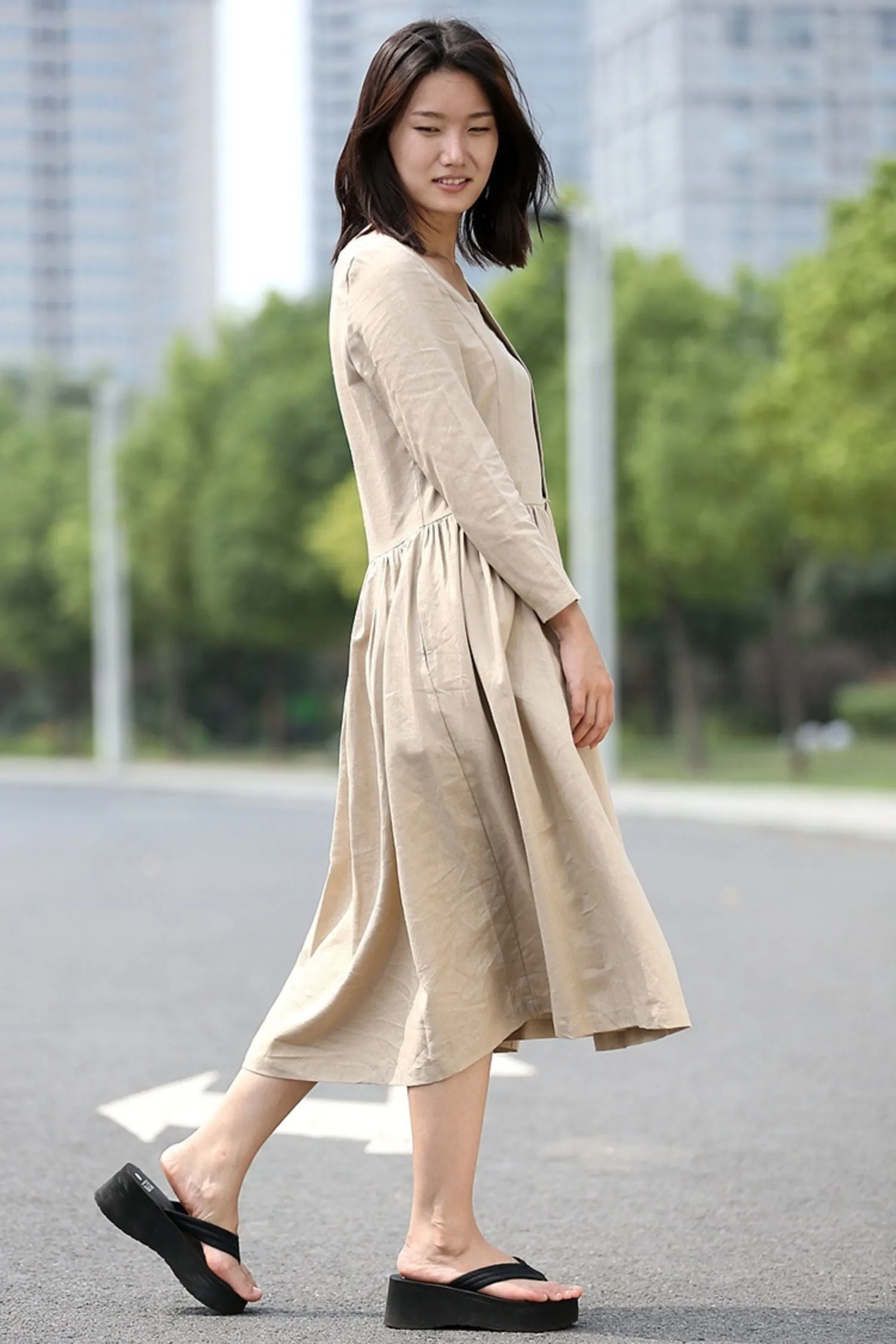 Casual Comfortable Loose-Fitting Women's Day Dress C269