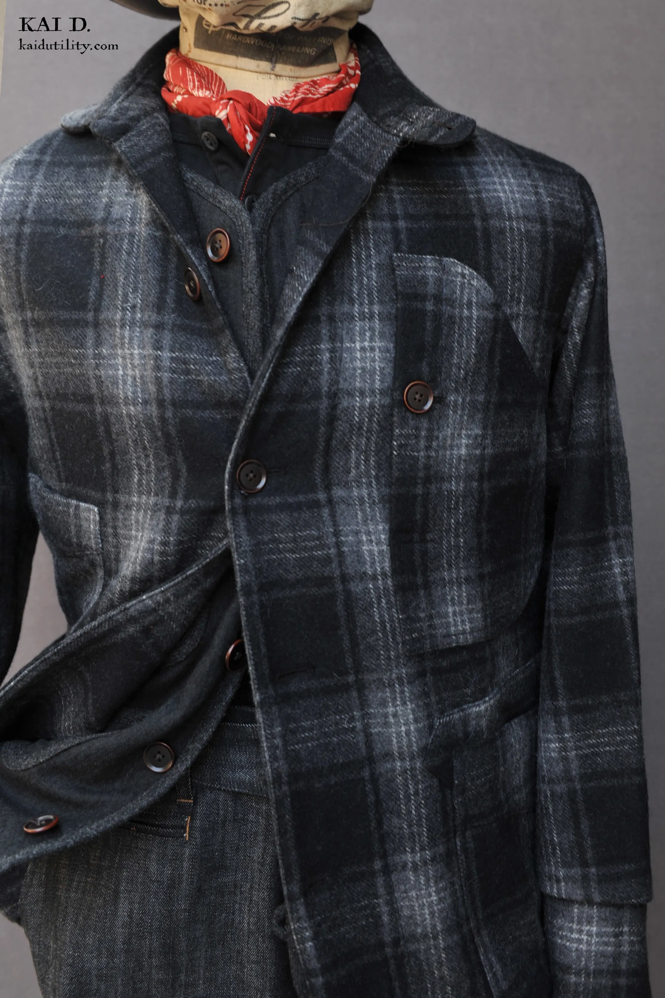 Degas Work Jacket - Soft Wool Plaid - M, L