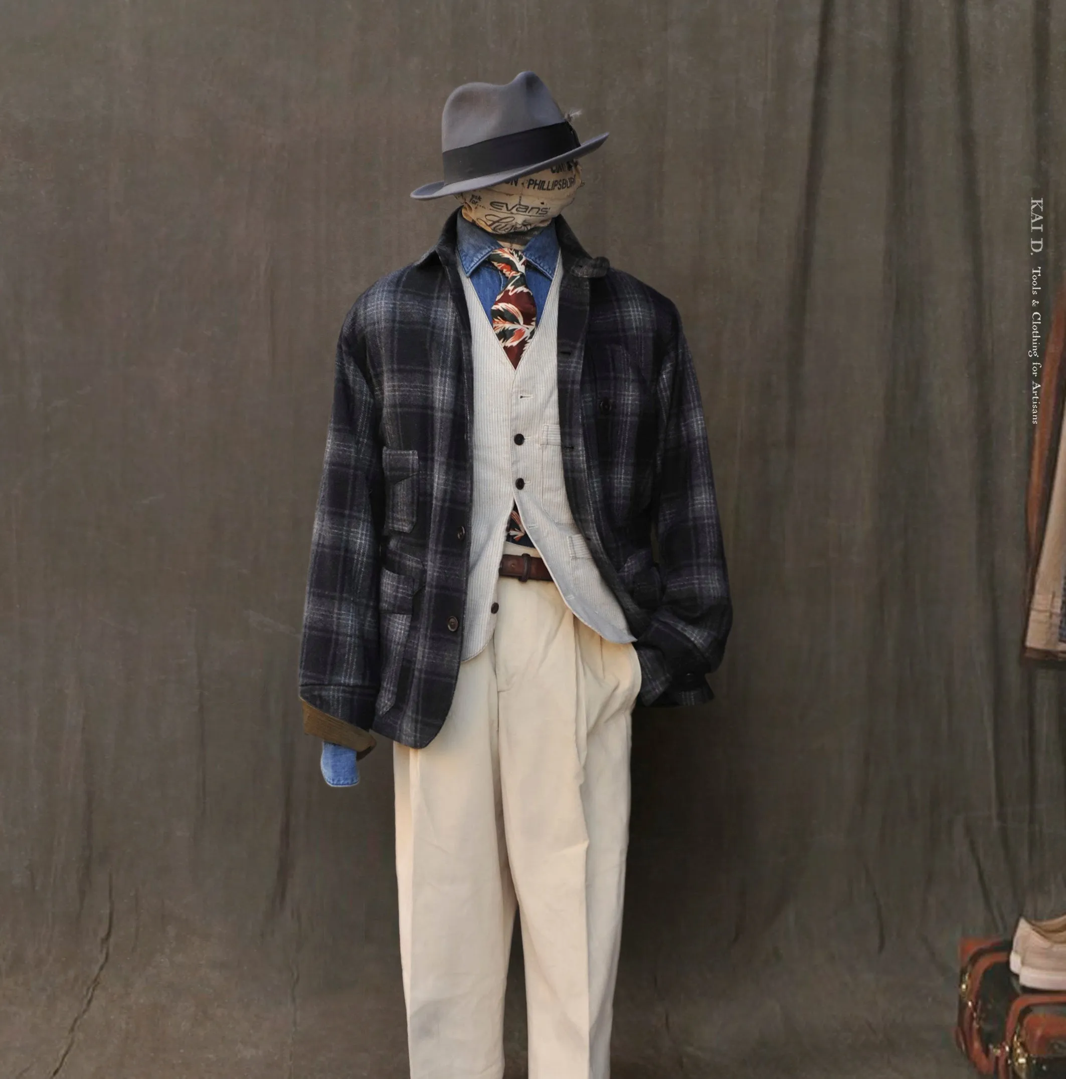 Degas Work Jacket - Soft Wool Plaid - M, L