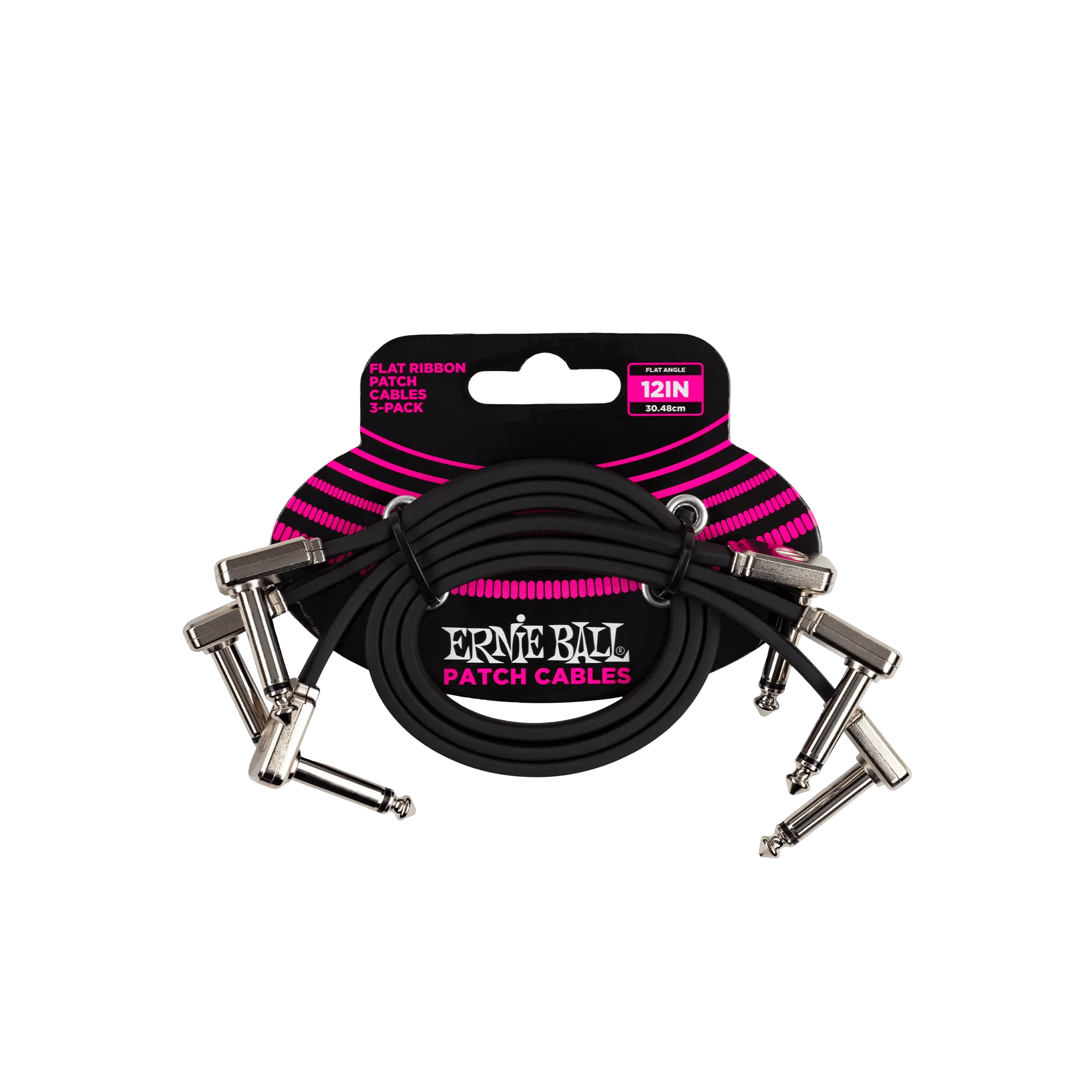Ernie Ball 12Inch Flat Ribbon Patch Cable 3-Pack