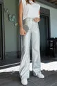 High waist bright textured pants -