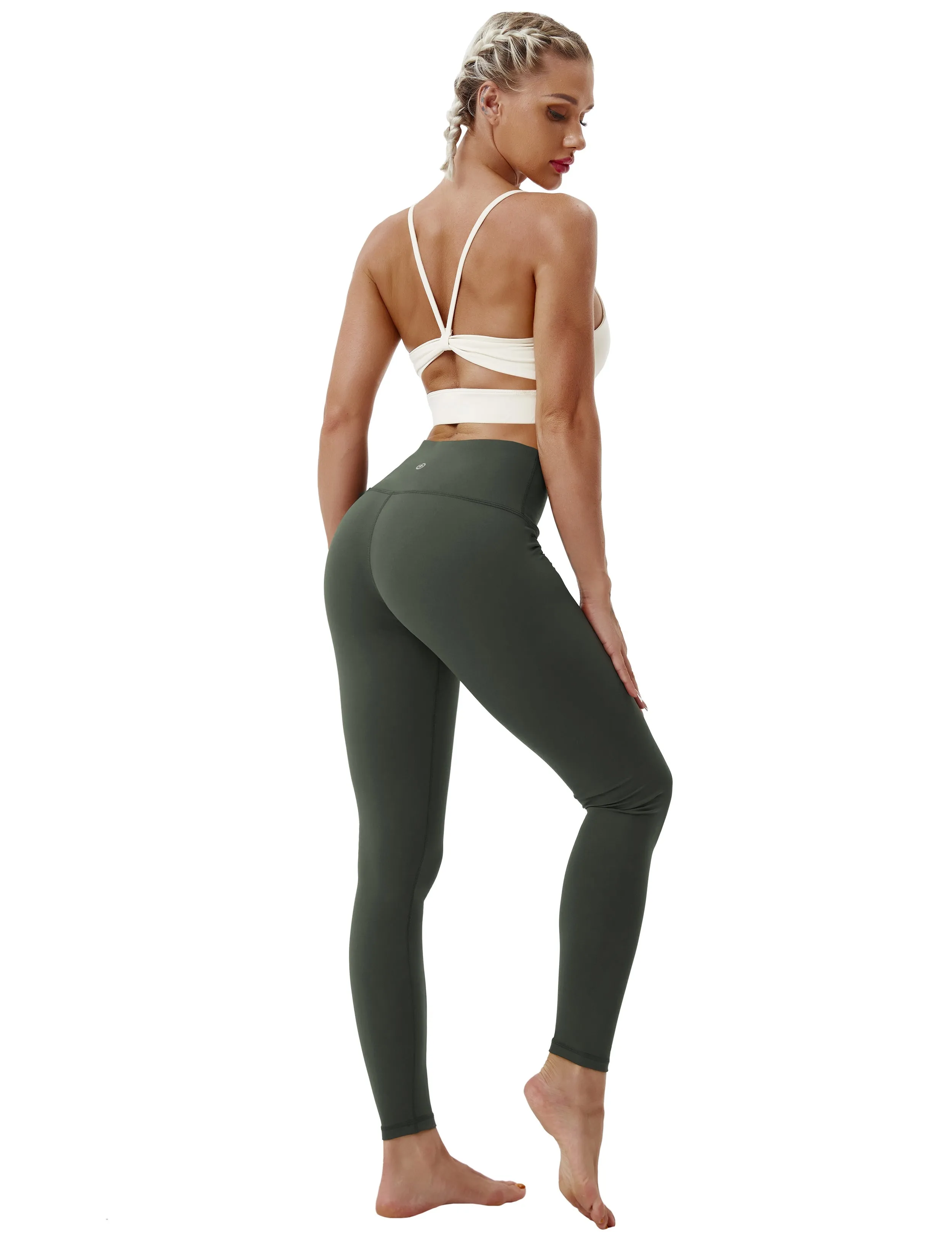 High Waist Yoga Pants olivegray_yoga