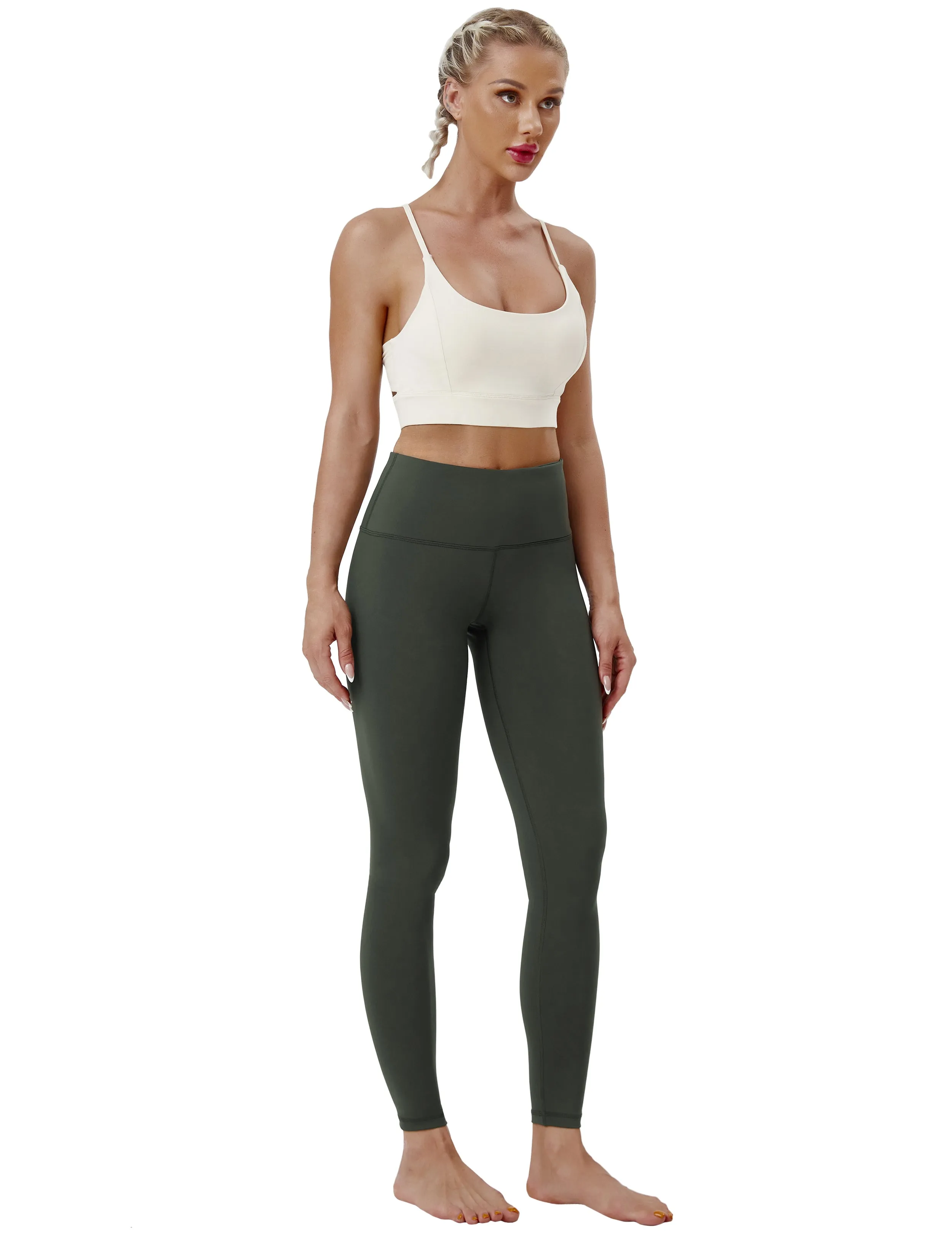 High Waist Yoga Pants olivegray_yoga