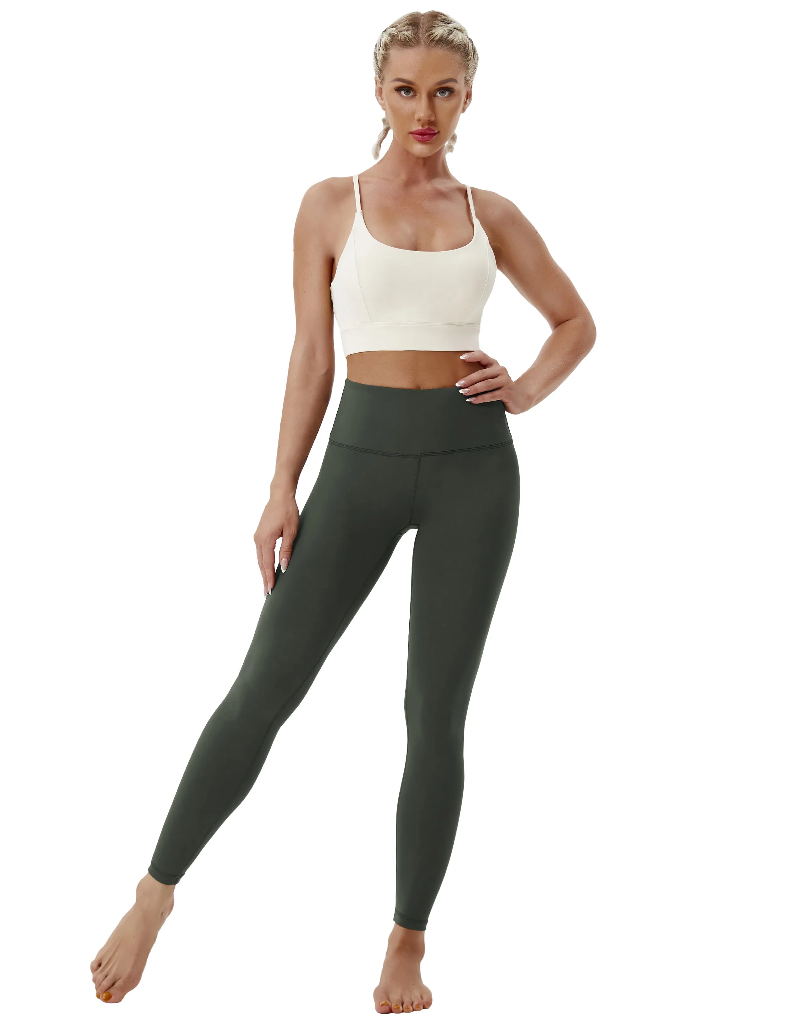 High Waist Yoga Pants olivegray_yoga
