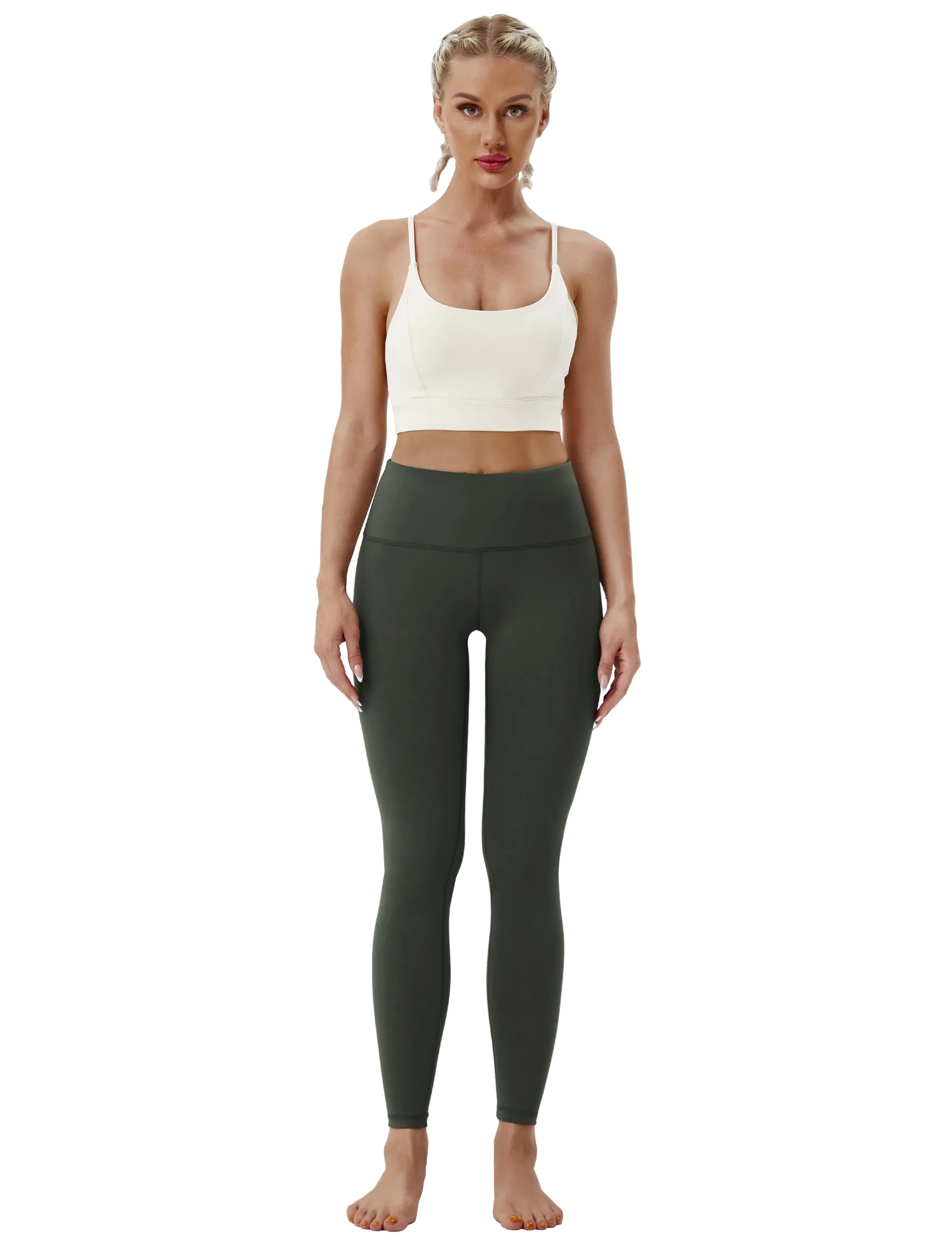 High Waist Yoga Pants olivegray_yoga