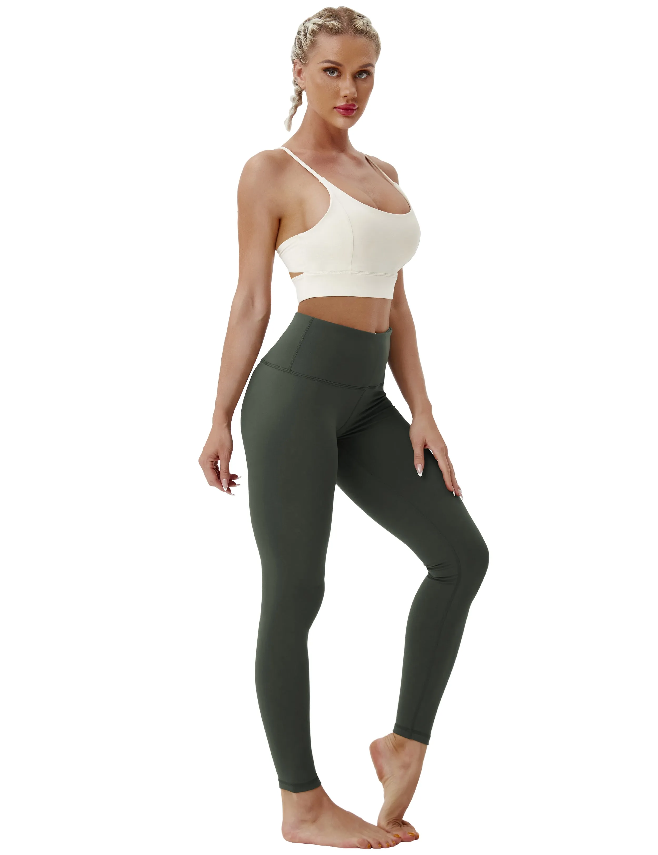 High Waist Yoga Pants olivegray_yoga