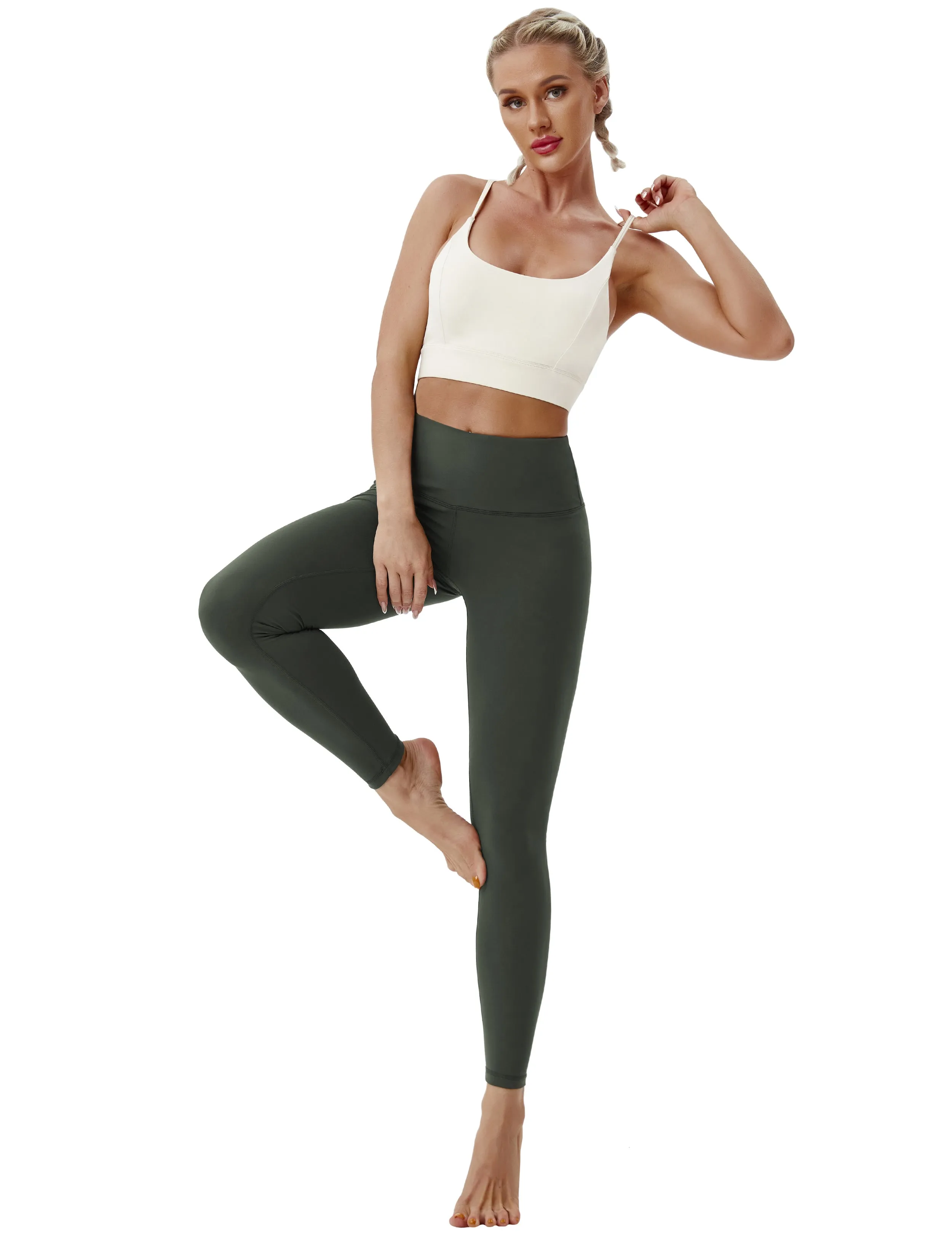 High Waist Yoga Pants olivegray_yoga