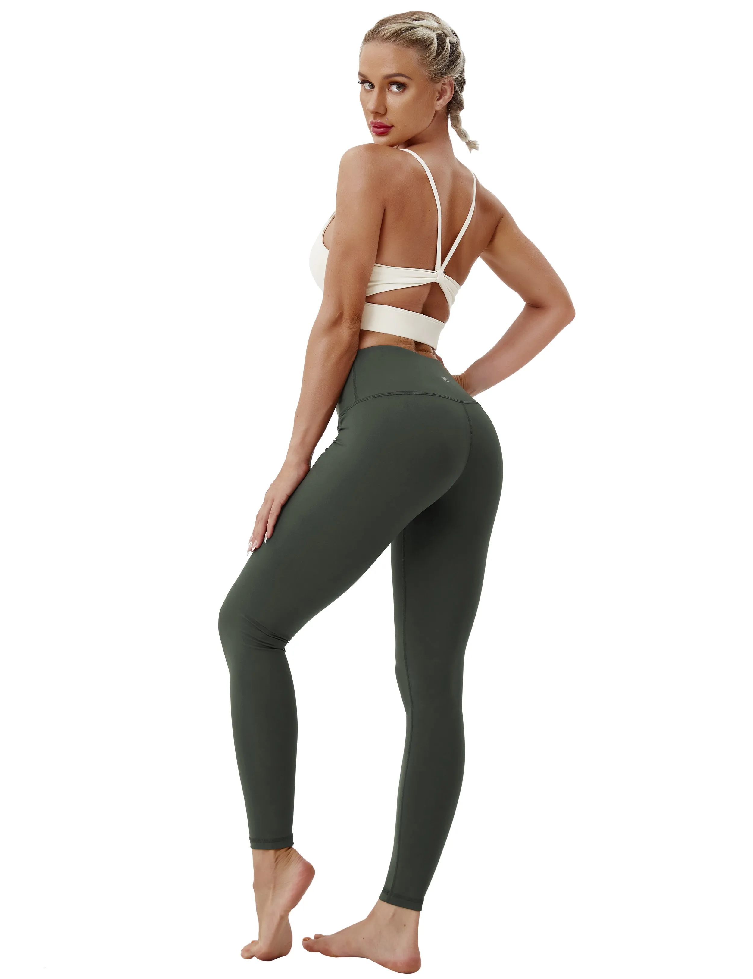 High Waist Yoga Pants olivegray_yoga