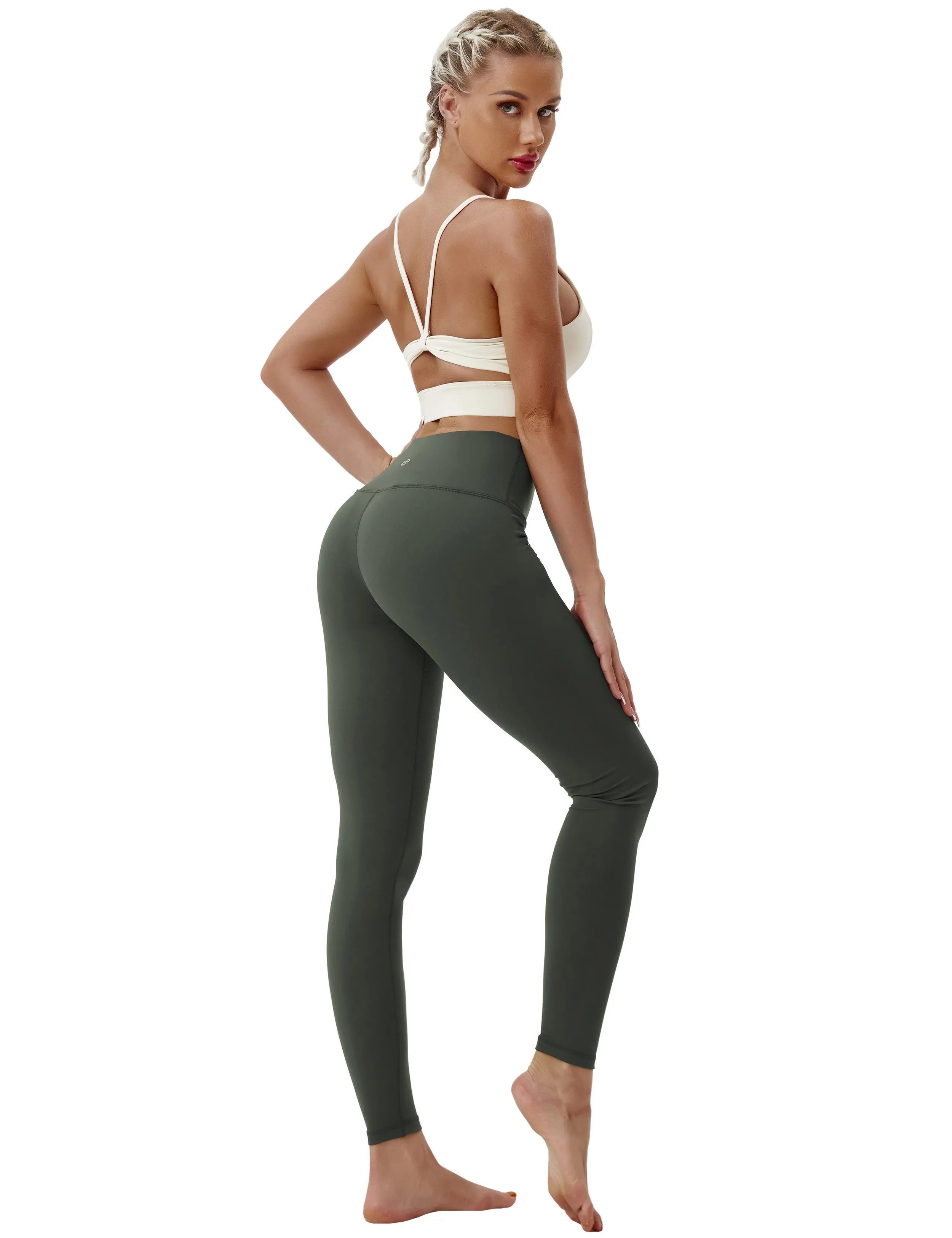 High Waist Yoga Pants olivegray_yoga