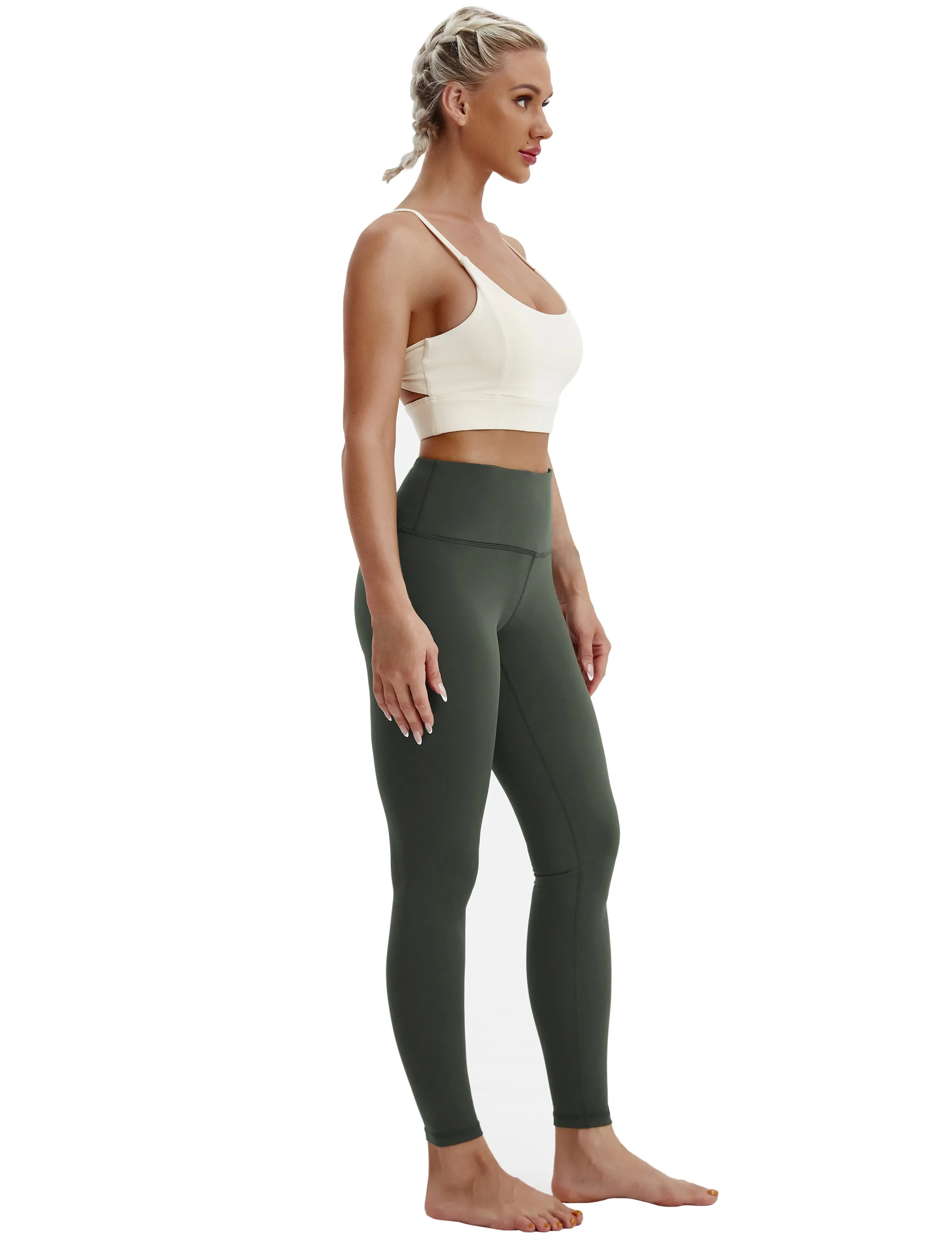 High Waist Yoga Pants olivegray_yoga