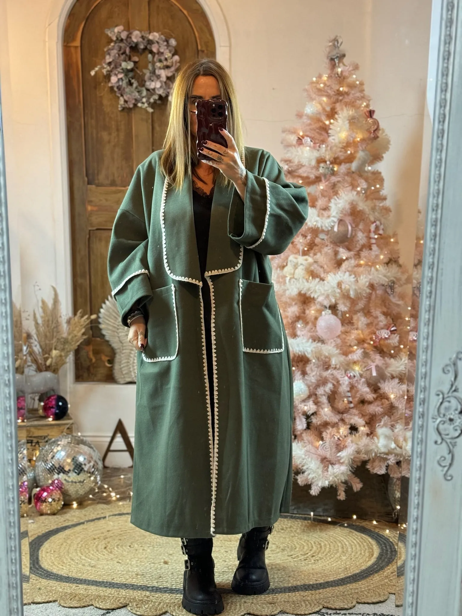 Khaki Jaxson Longline Contrast Edge Lightweight Jacket