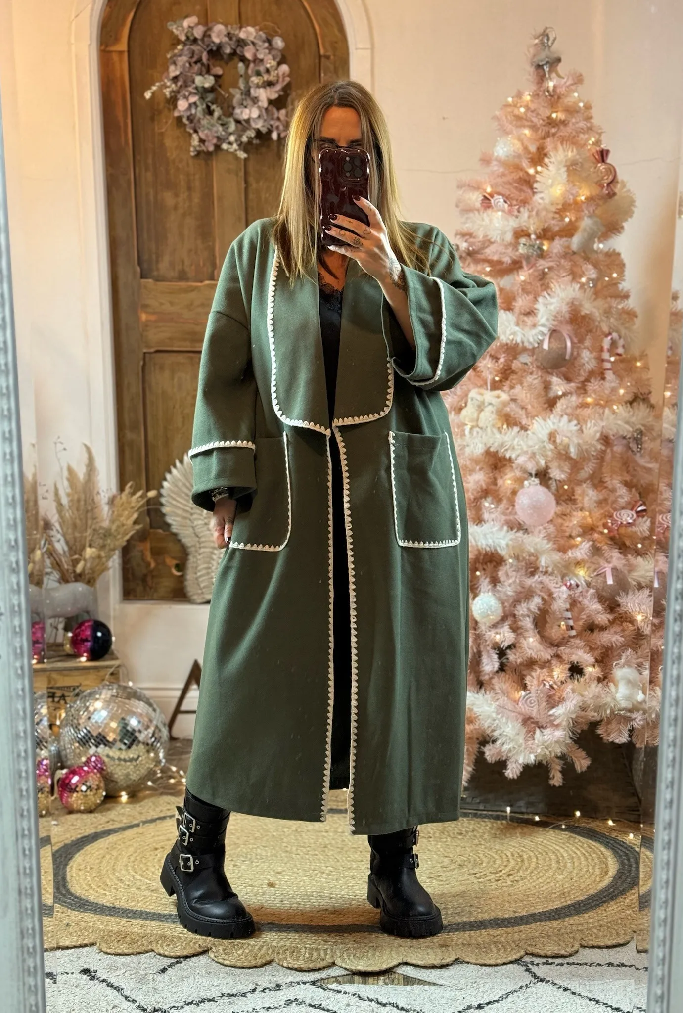 Khaki Jaxson Longline Contrast Edge Lightweight Jacket