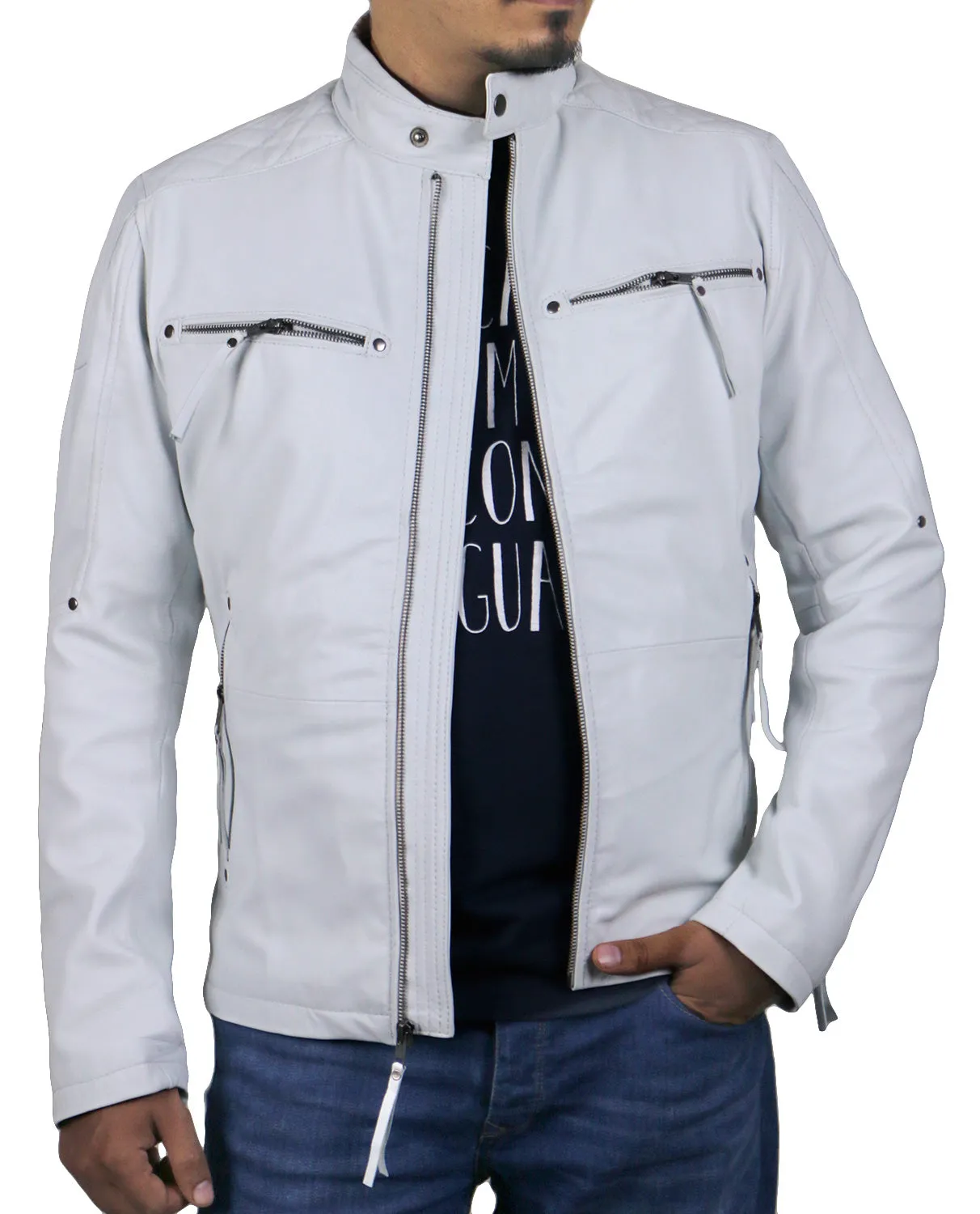 Leather Jackets Hub Mens Genuine Lambskin Leather Jacket (Black, Fencing Jacket) - 1501225