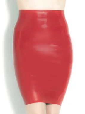 Lipstick Latex Pencil Skirt