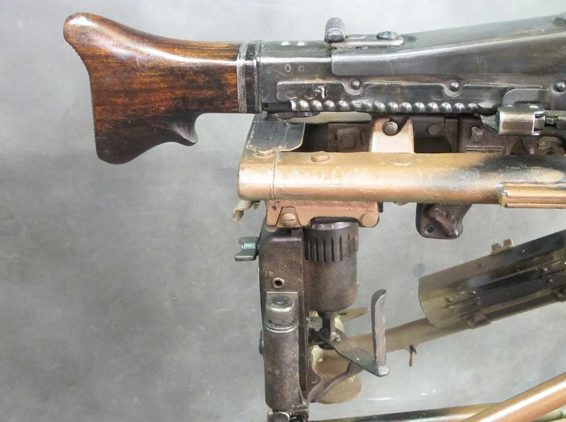 Original German WWII MG 42 Display Machine Gun & Tripod Mount- marked bnz, dated 1943