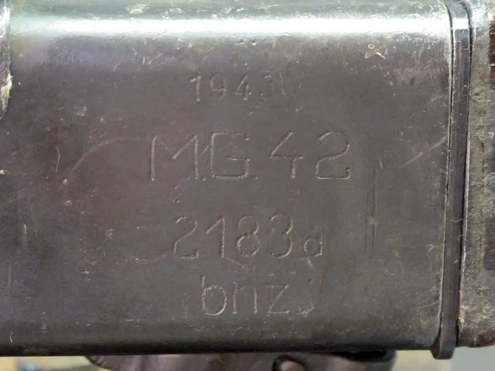 Original German WWII MG 42 Display Machine Gun & Tripod Mount- marked bnz, dated 1943
