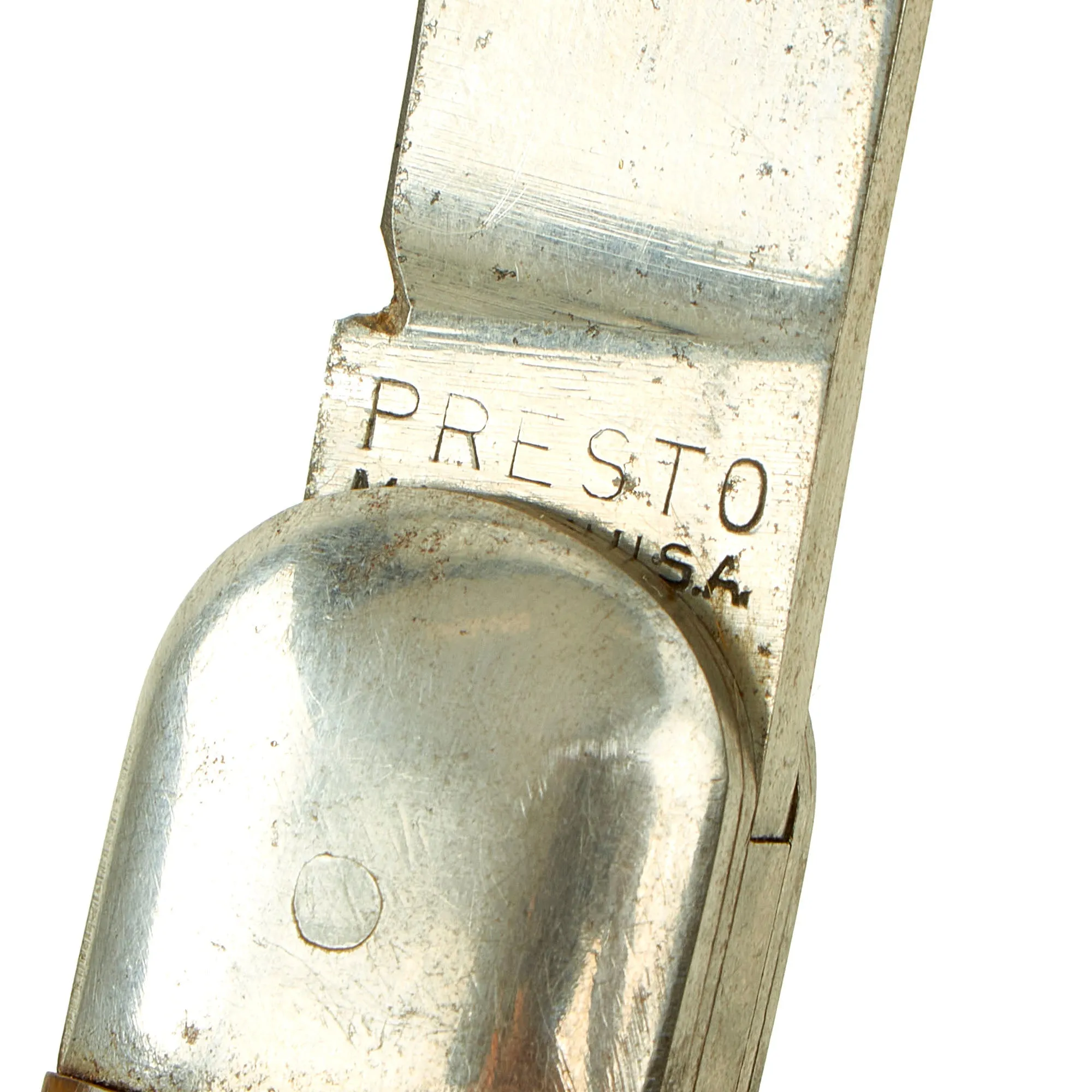 Original U.S. WWII Airborne Schrade "Presto" M2 Knife with Red Imitation Jigged Bone Handle