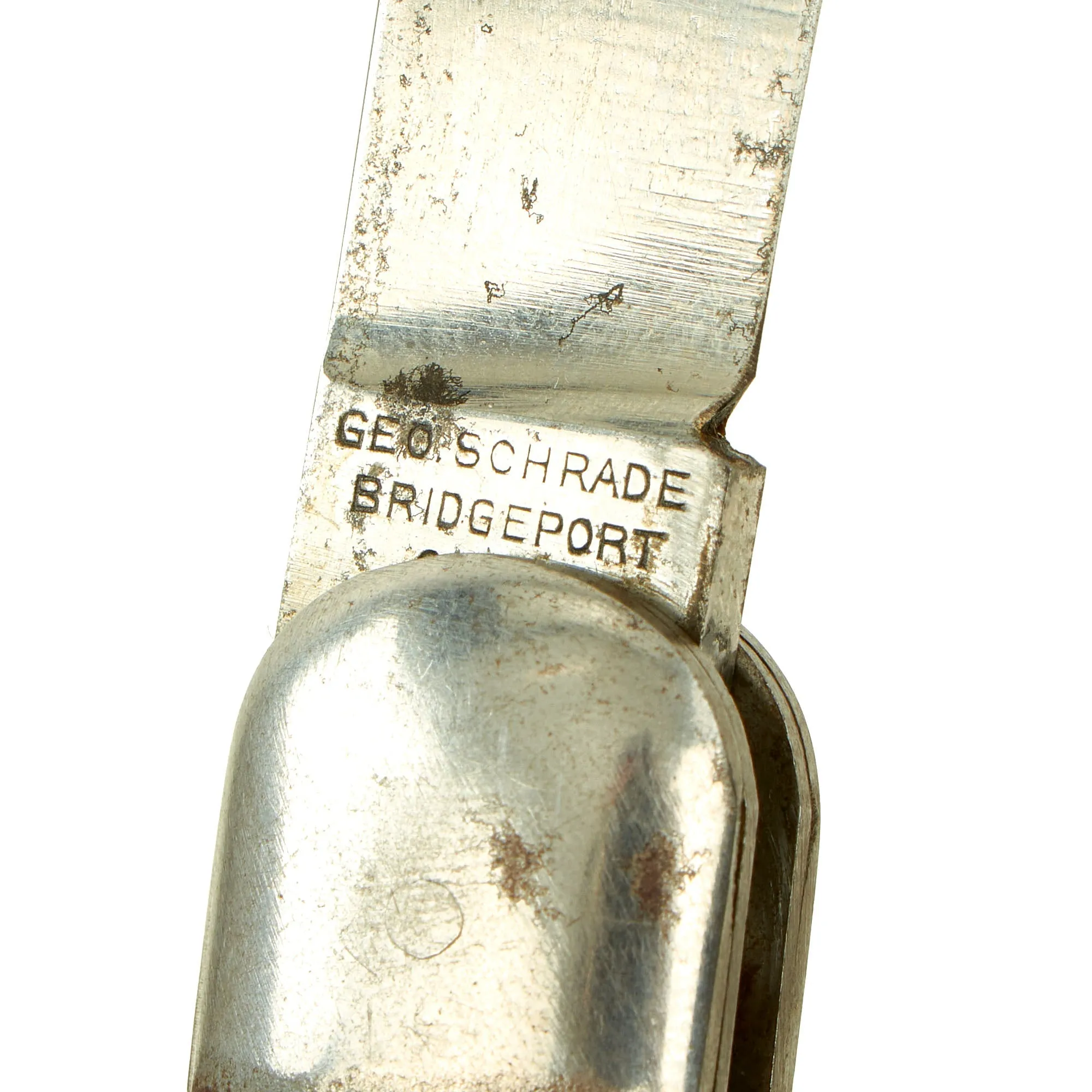 Original U.S. WWII Airborne Schrade "Presto" M2 Knife with Red Imitation Jigged Bone Handle