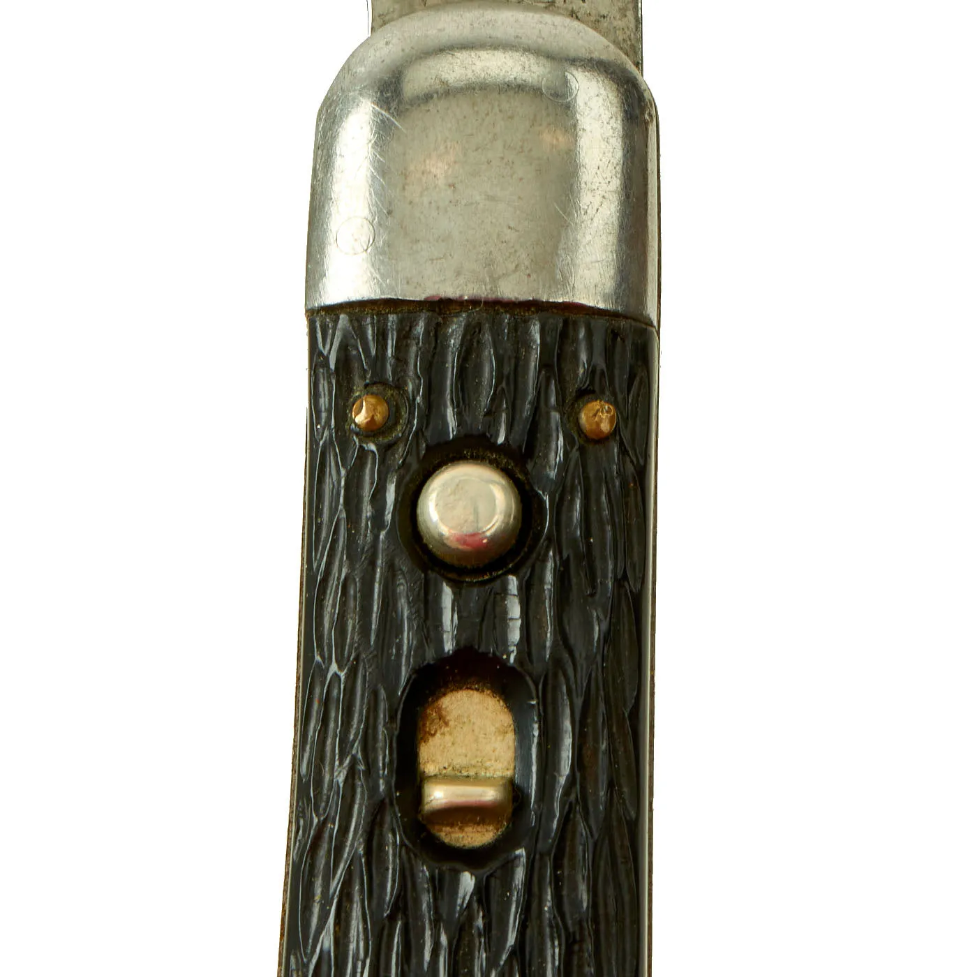 Original U.S. WWII style Unissued Korean War Airborne Schrade Walden NY M2 Pocket Knife with Bail, Cord and Original Packaging
