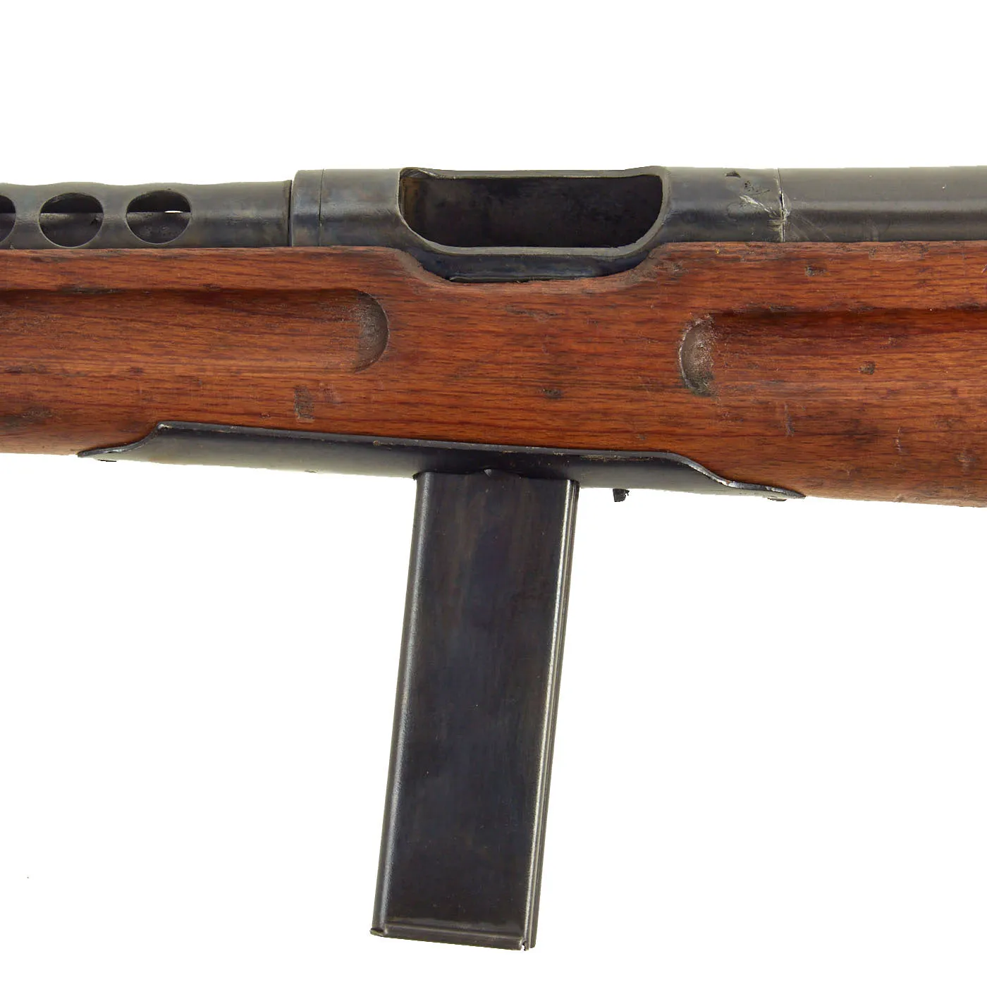 Original WWII Italian Beretta MP38A SMG with Ventilated Barrel Jacket, Live Barrel