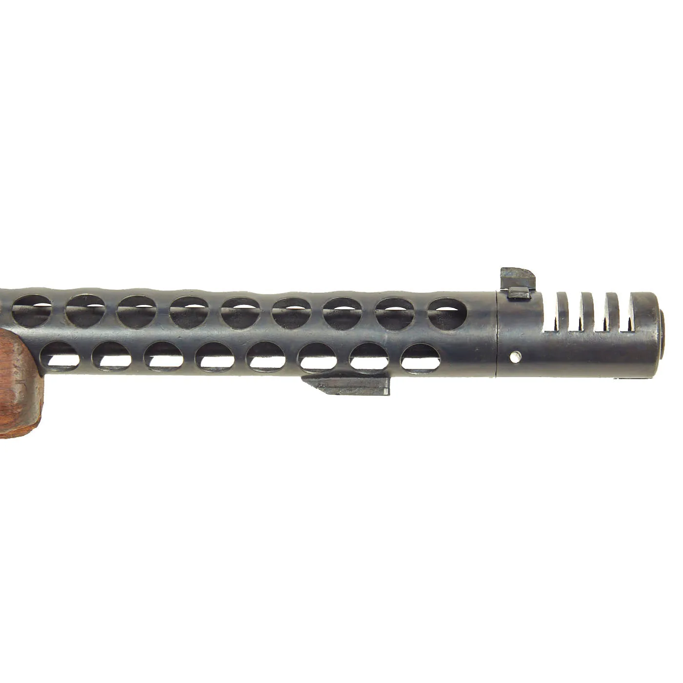 Original WWII Italian Beretta MP38A SMG with Ventilated Barrel Jacket, Live Barrel
