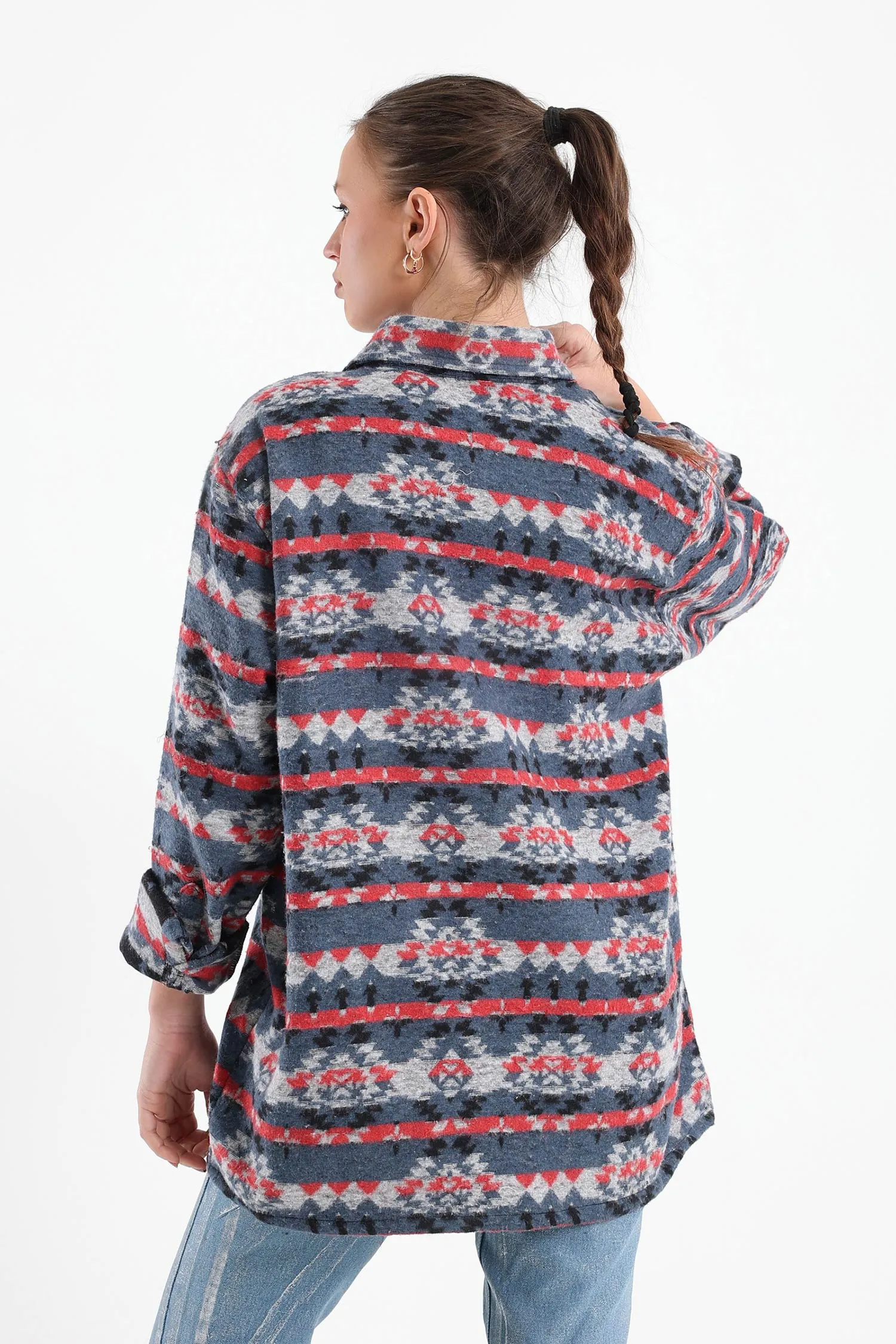 Petrol Blue Rare Vintage Print Overshirt - Fit Freak