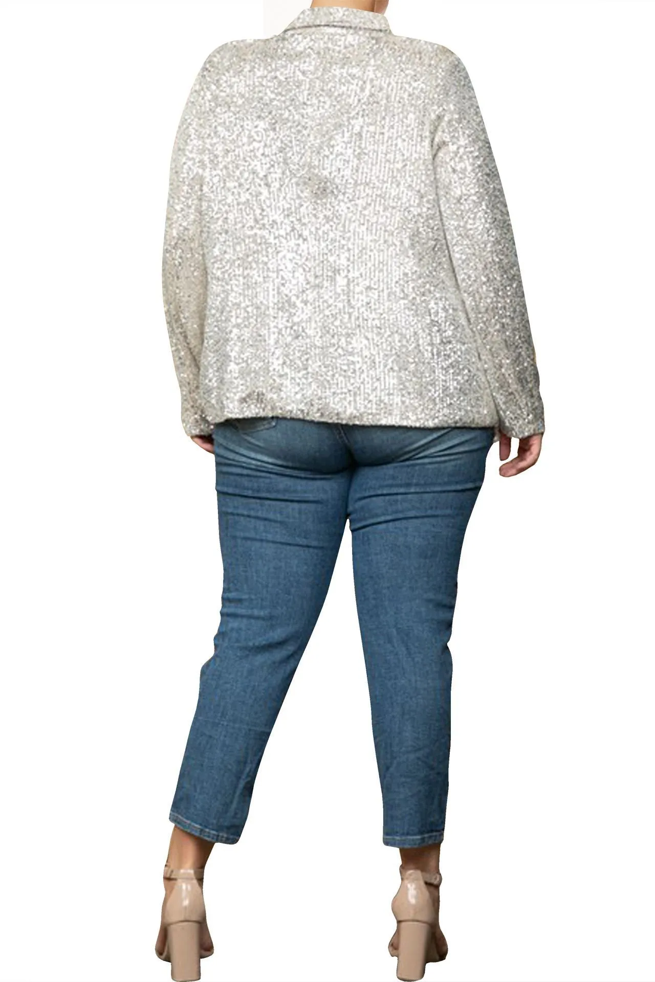 Plus Size Sequin Jacket