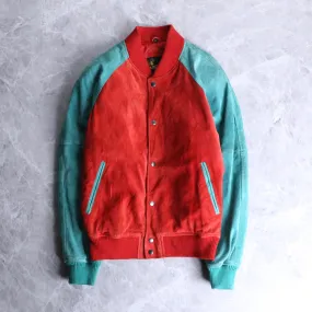 rare color nubuck raglan sleeves stadium jumper