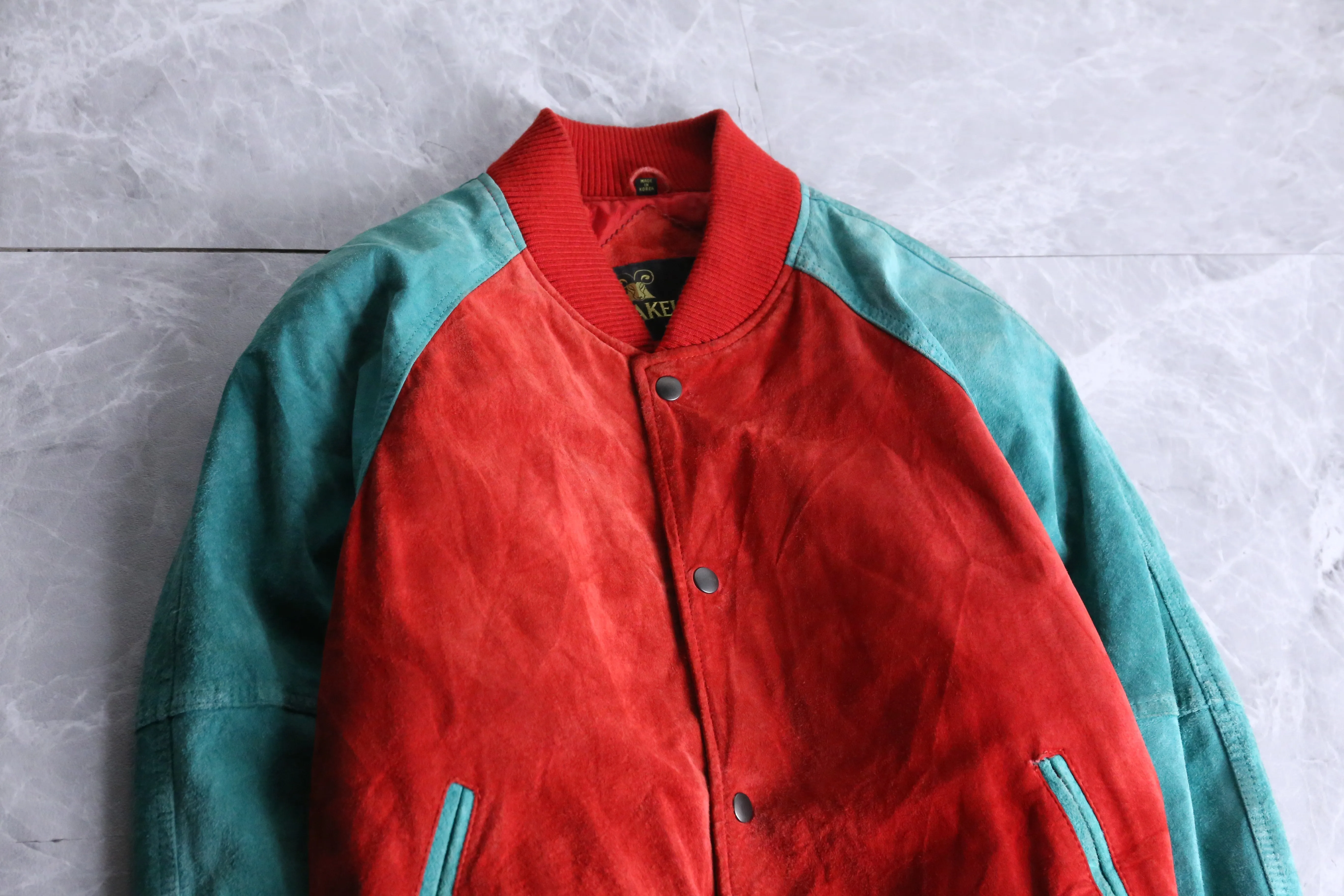 rare color nubuck raglan sleeves stadium jumper