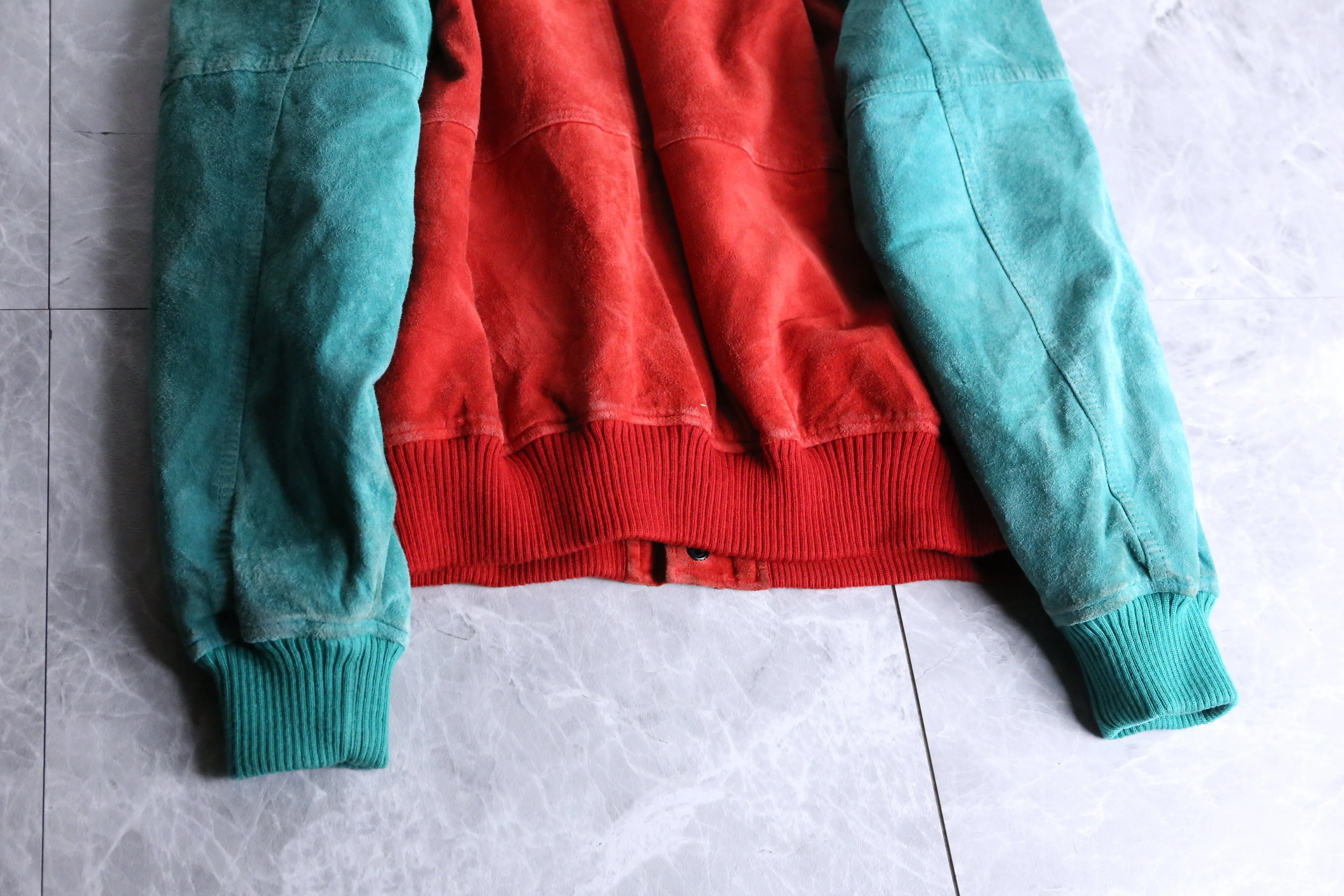 rare color nubuck raglan sleeves stadium jumper