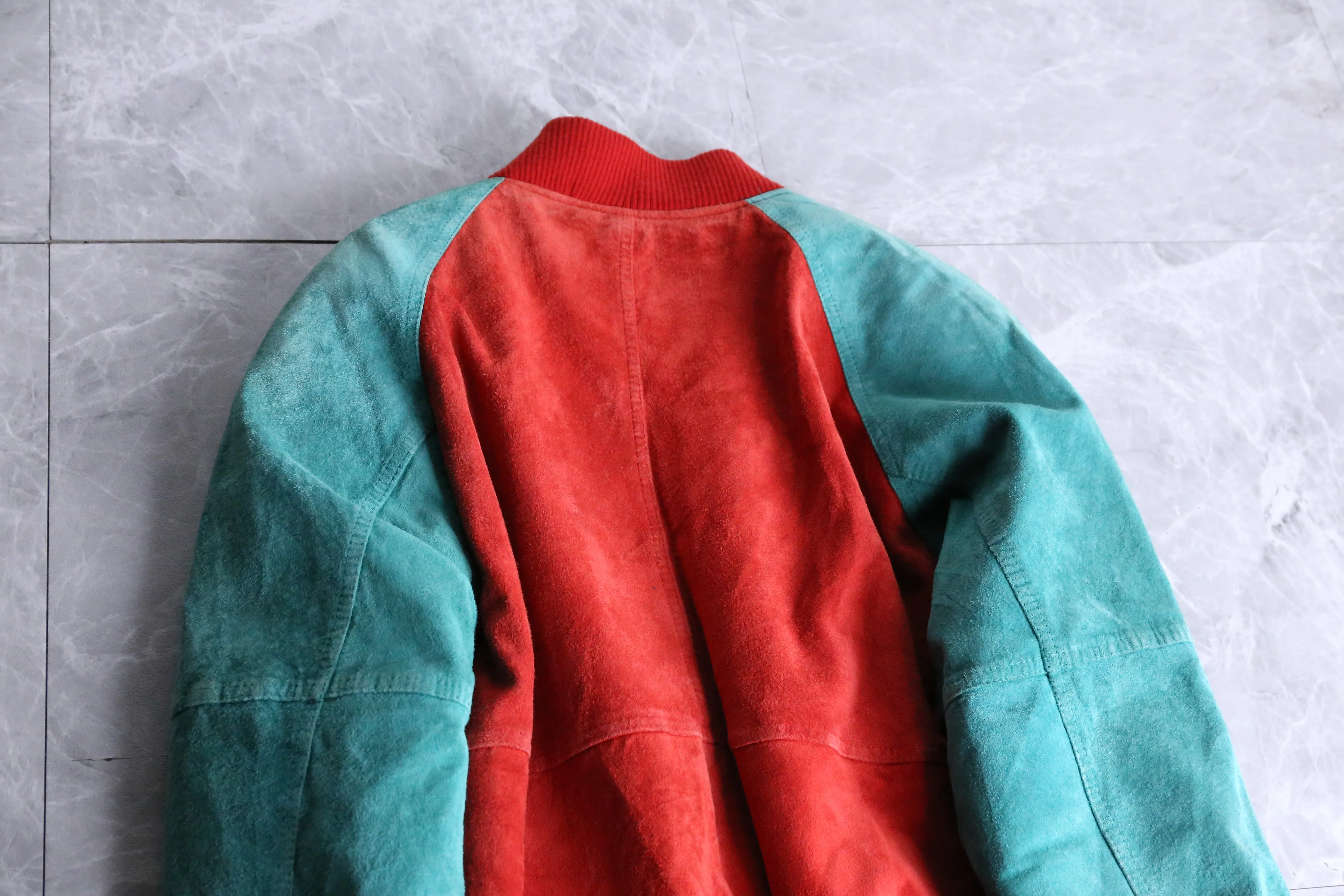 rare color nubuck raglan sleeves stadium jumper