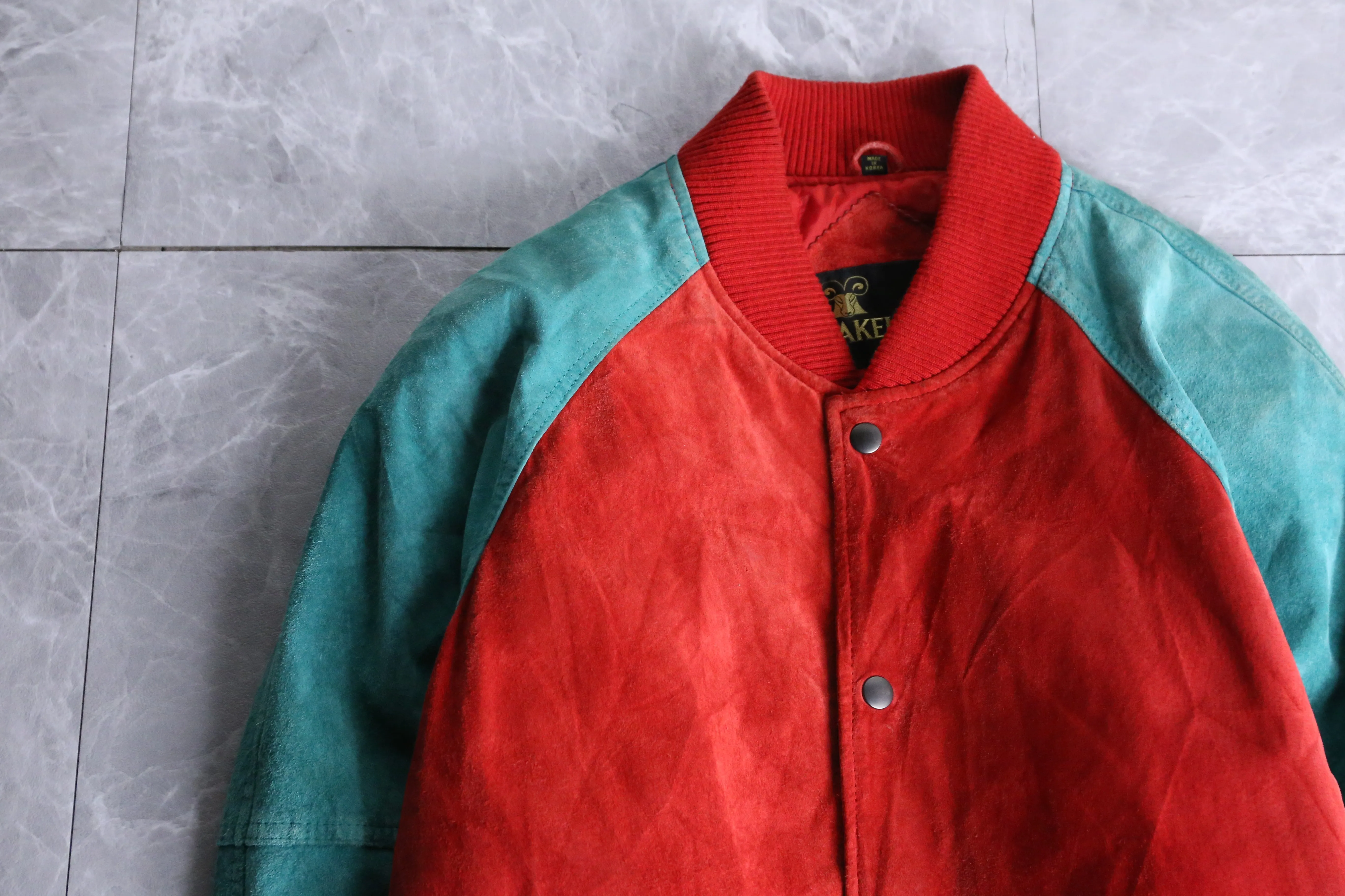 rare color nubuck raglan sleeves stadium jumper