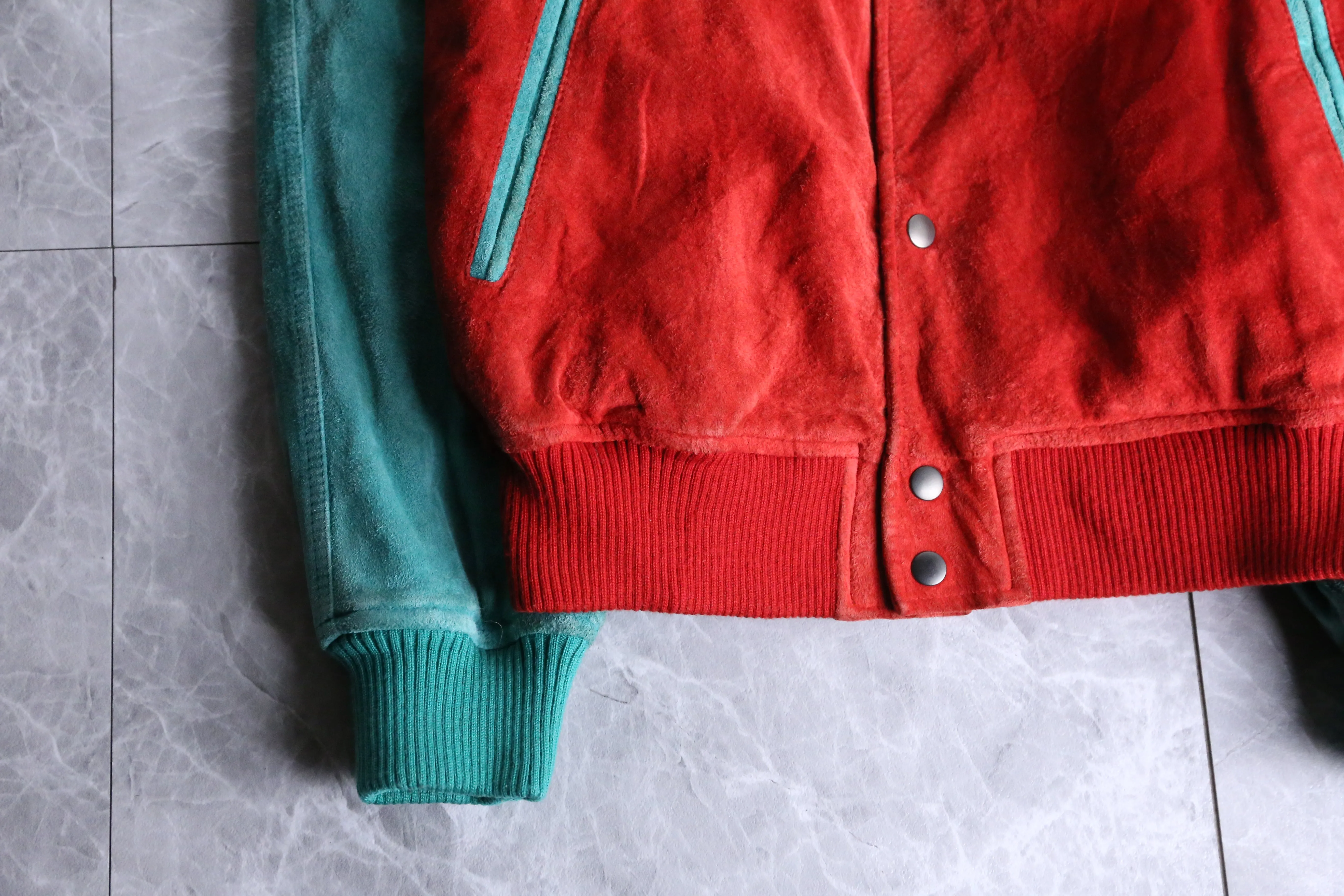 rare color nubuck raglan sleeves stadium jumper