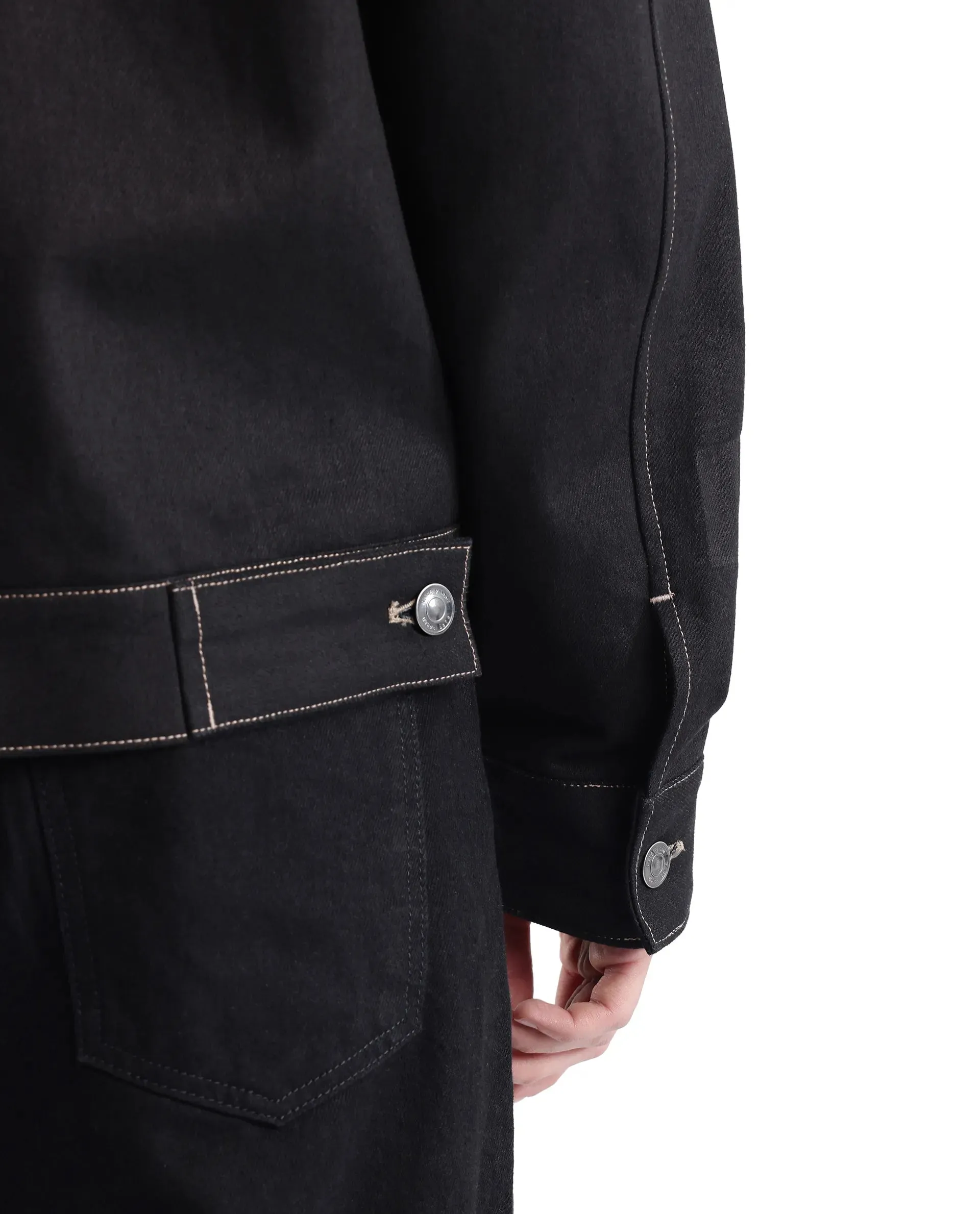 Rare Rabbit Men Clovix Black Cotton Fabric Collared Neck Jacket