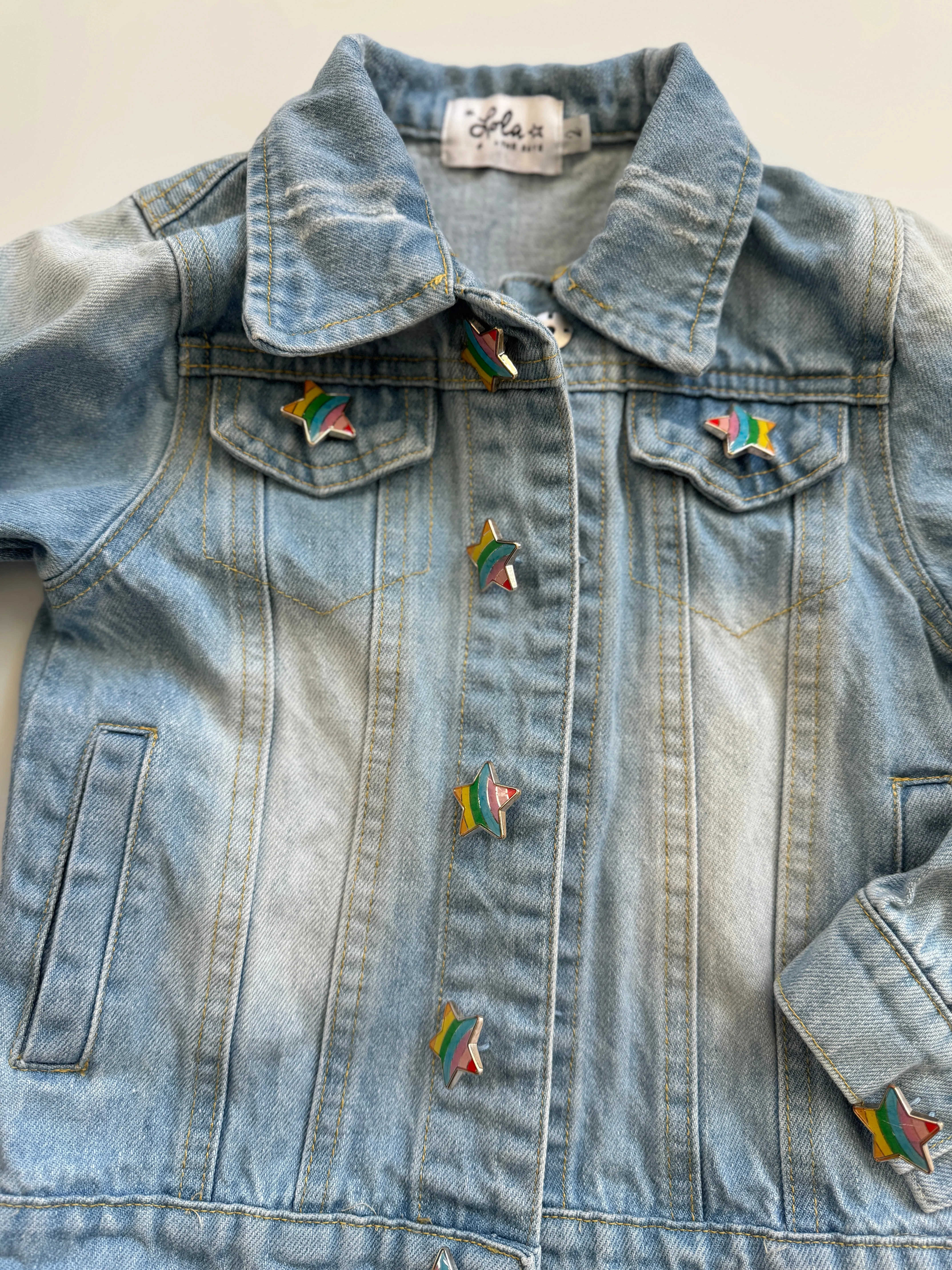 Resale Girls Sequin Unicorn Denim Jacket