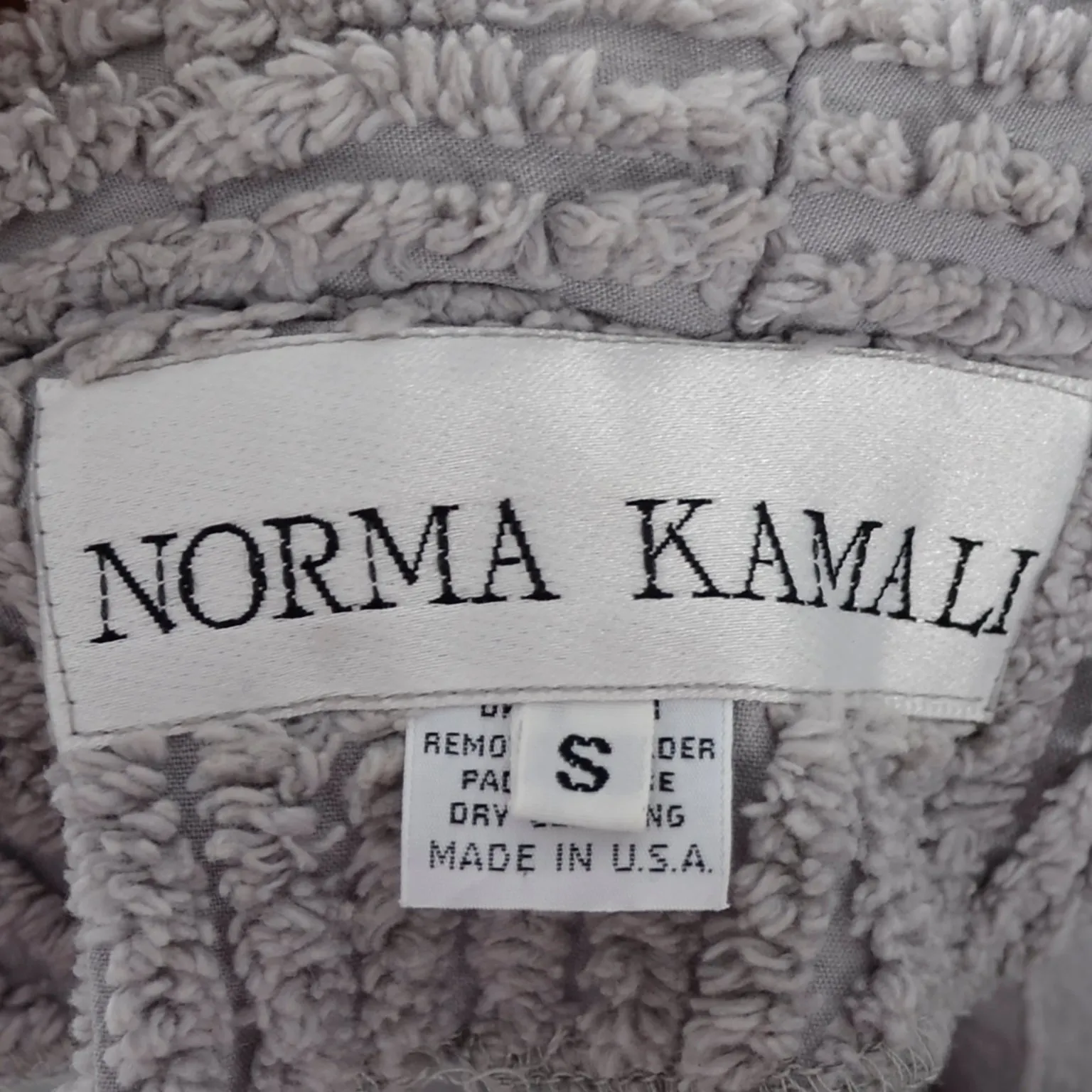 RESERVED // 1980s Norma Kamali Gray Chenille Shawl Collar Jacket w/ Peplum