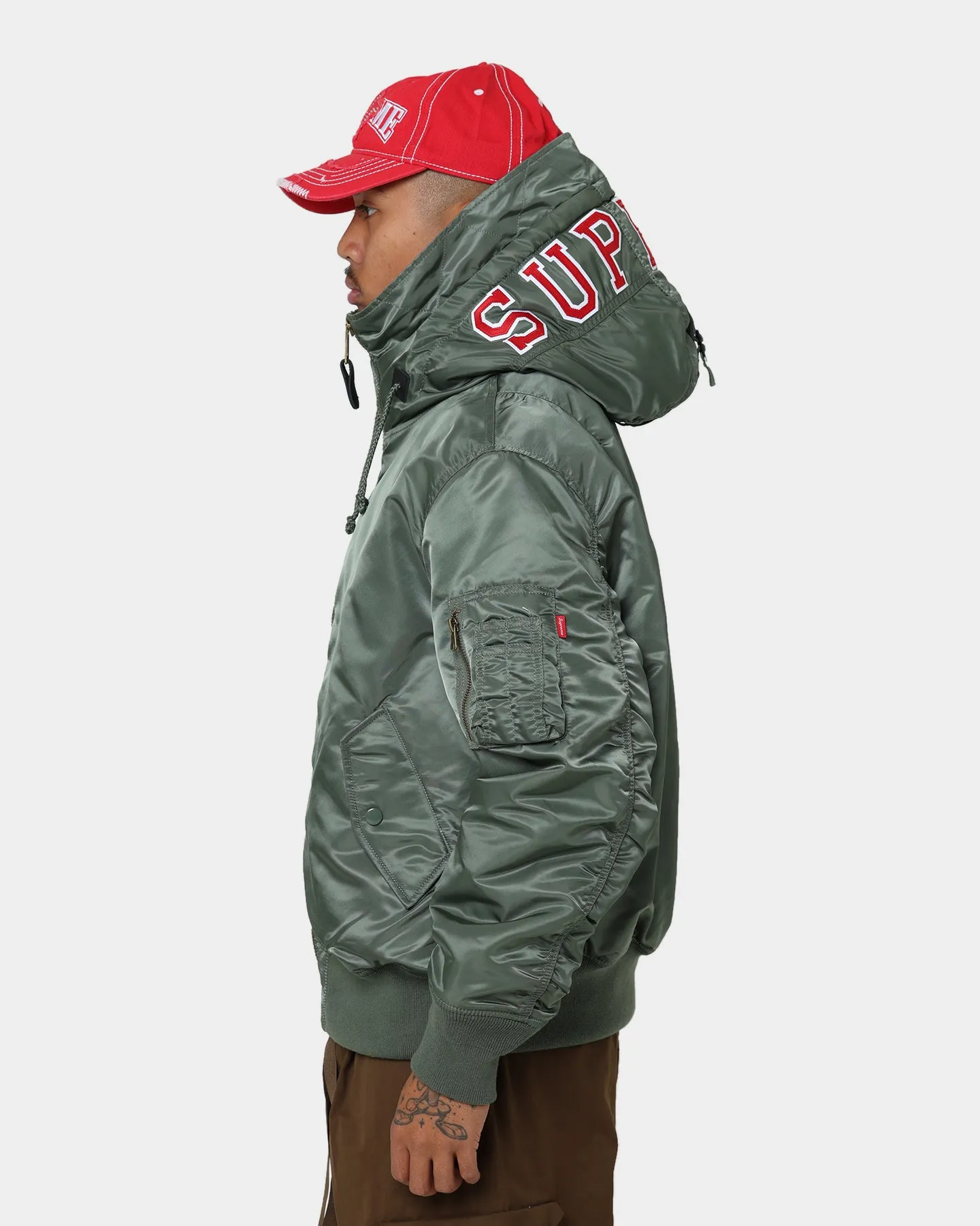 Supreme Hooded MA-1 Jacket Olive
