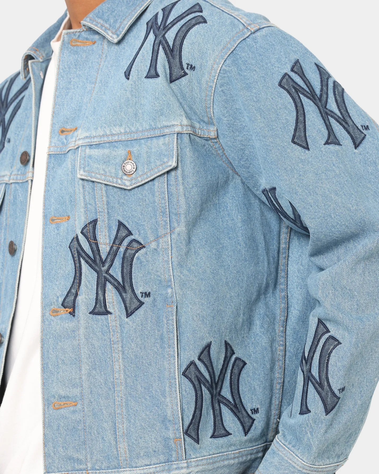 Supreme Supreme X New York Denim Trucker Jacket Washed Blue