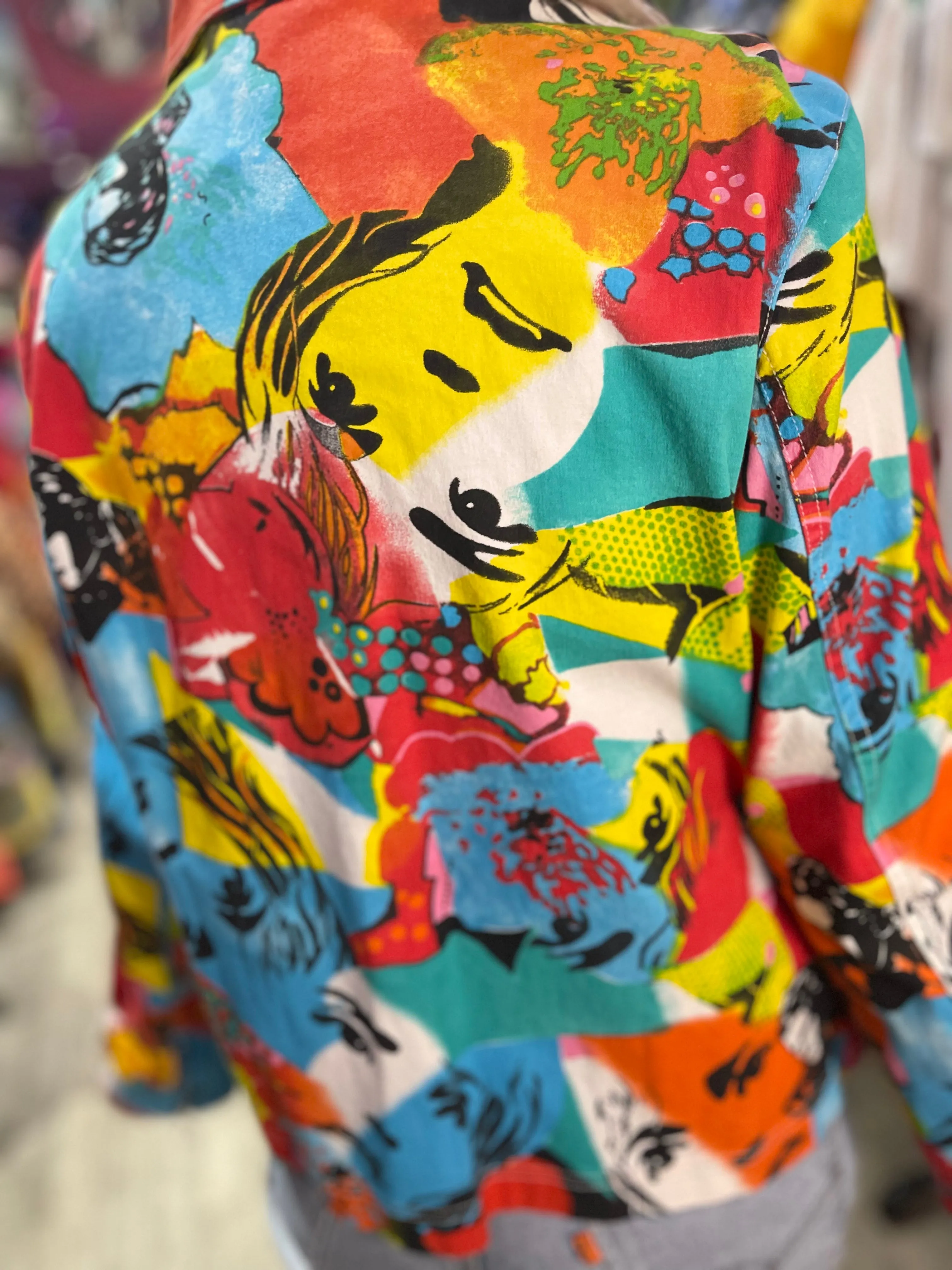 Vintage 90s Pop Art Faces Jacket