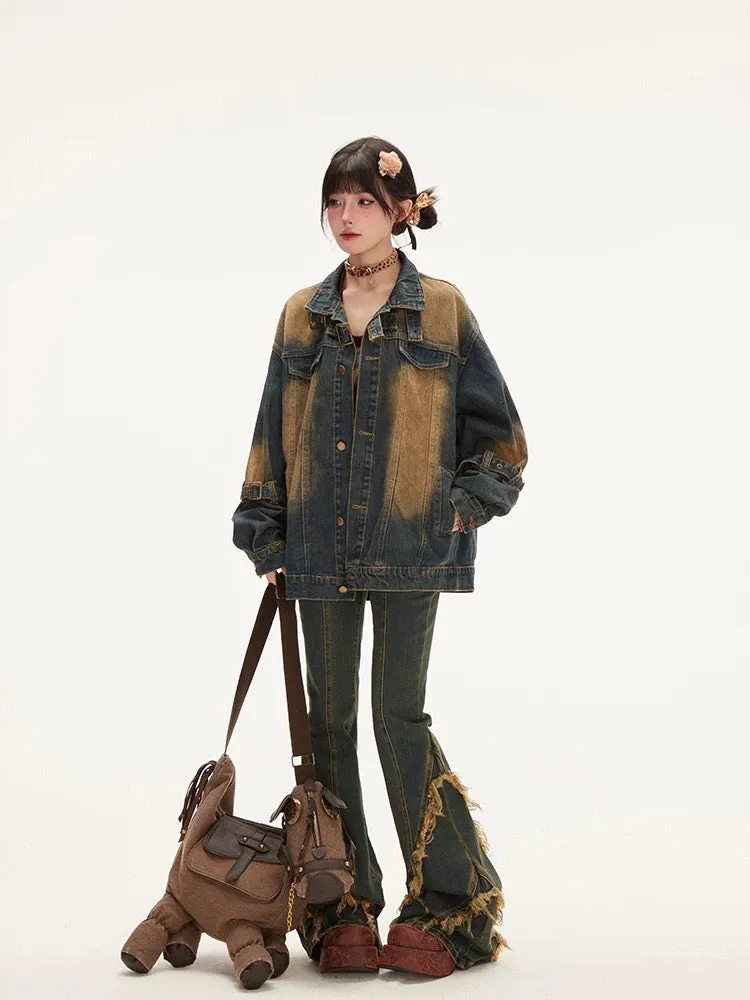 ヴィンテージフレイエッジデニムジャケット│Vintage Fray Edge Denim Jacket