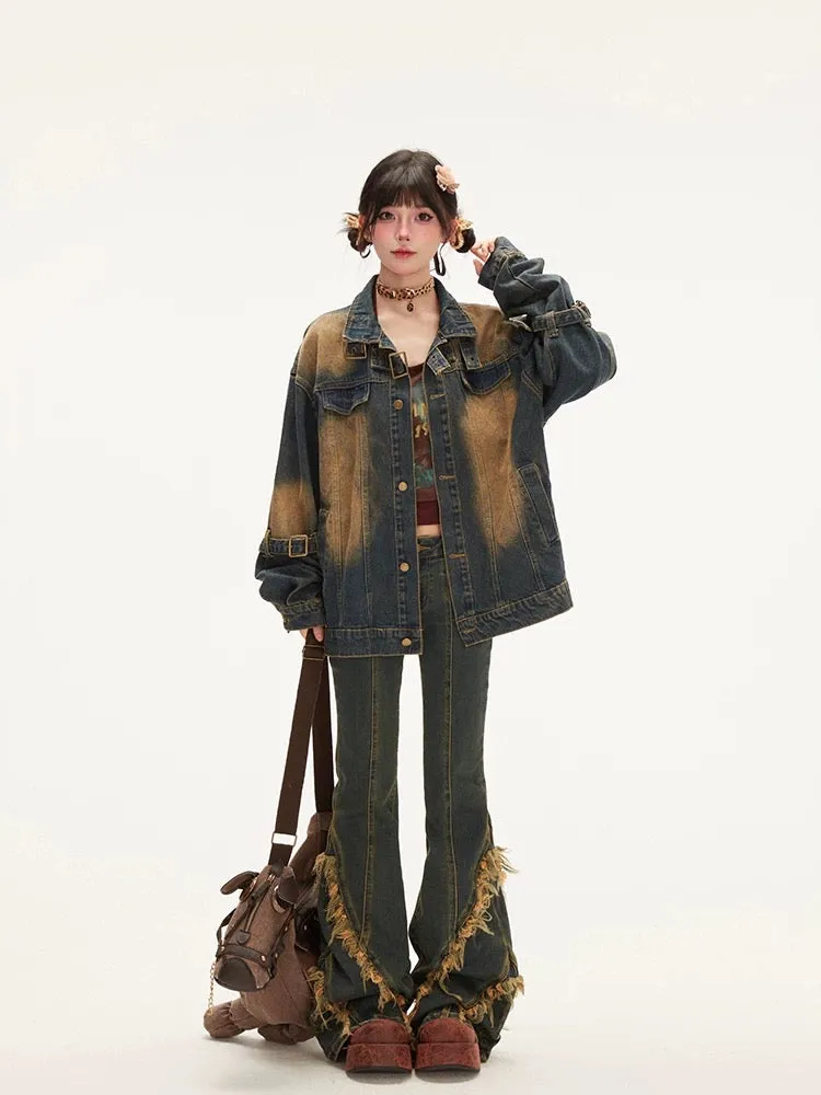 ヴィンテージフレイエッジデニムジャケット│Vintage Fray Edge Denim Jacket
