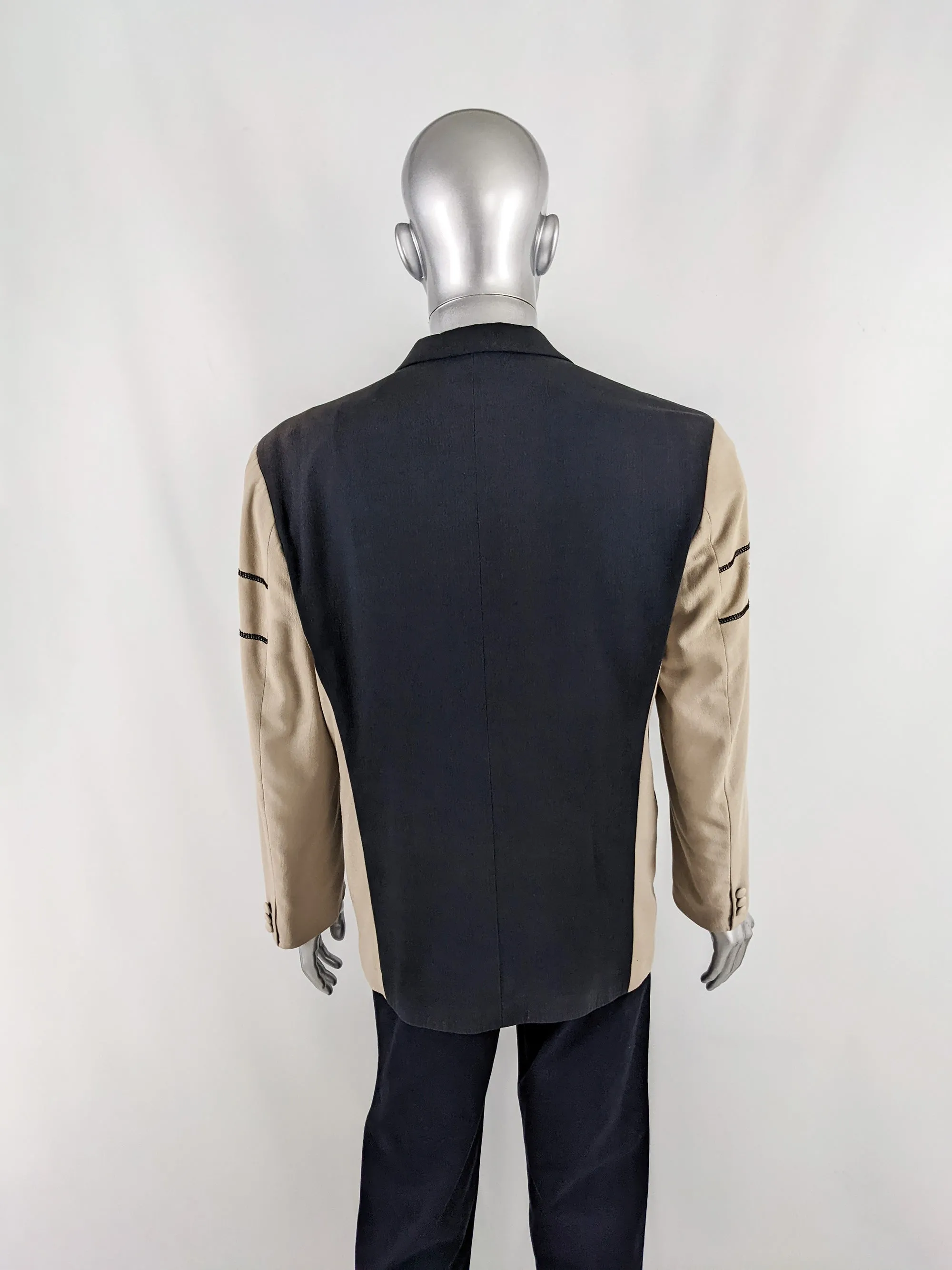 Vintage Mens Rockabilly Style Embroidered Blazer Jacket, 1980s